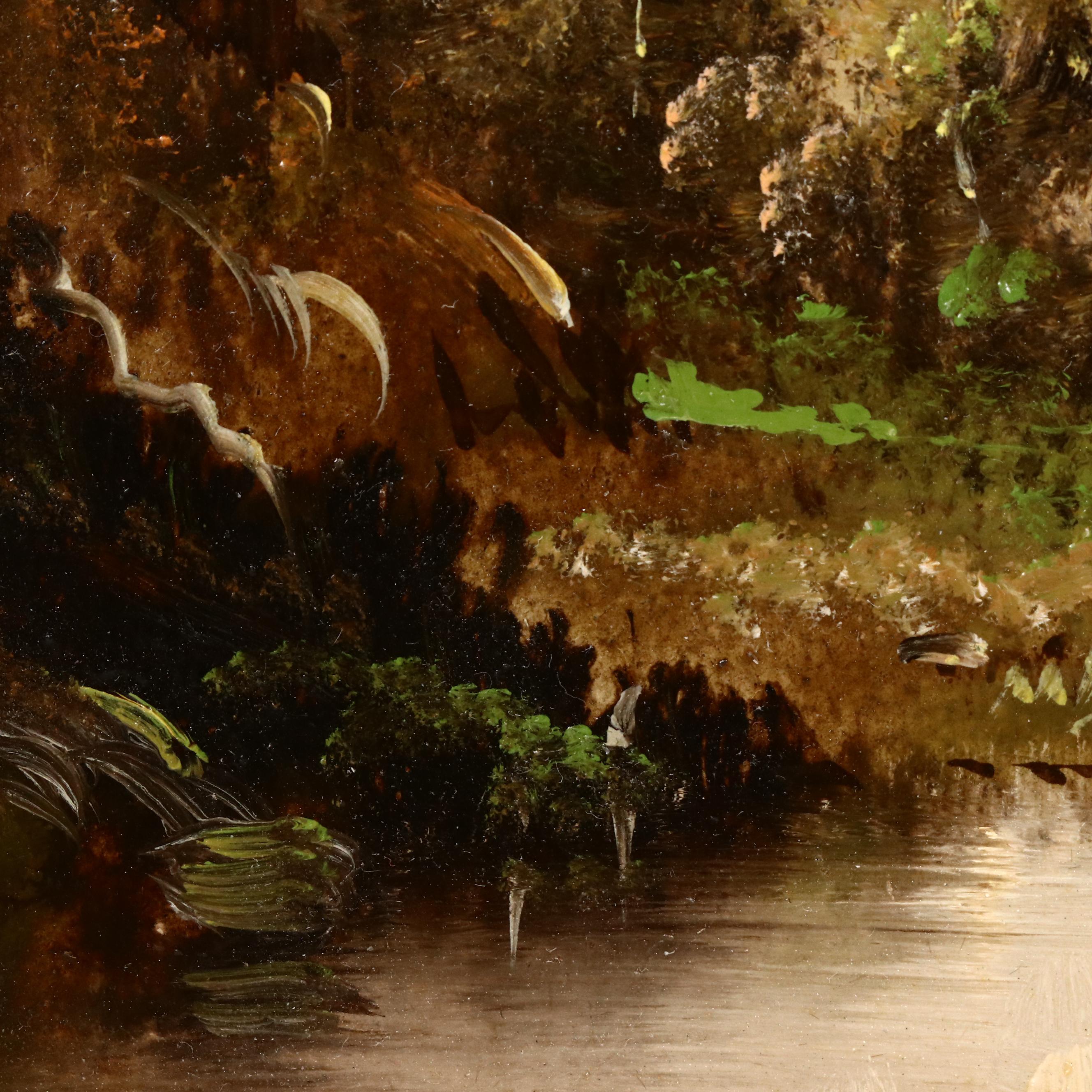 Battignana Landscape Oil Painting with Solitary Figure, 20th Century