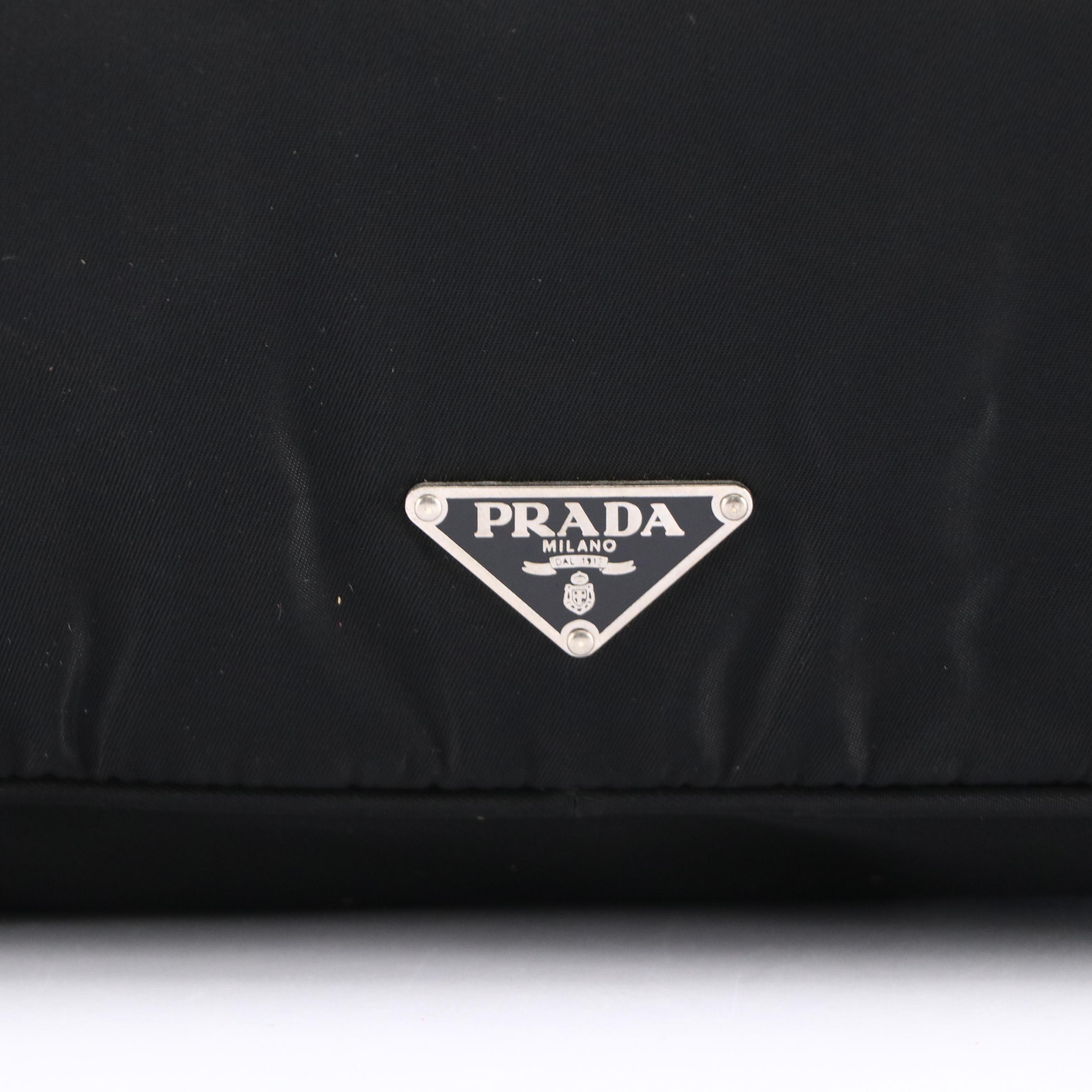 Prada Weekender Travel Bag in Black Tessuto Nylon and Lather Trim