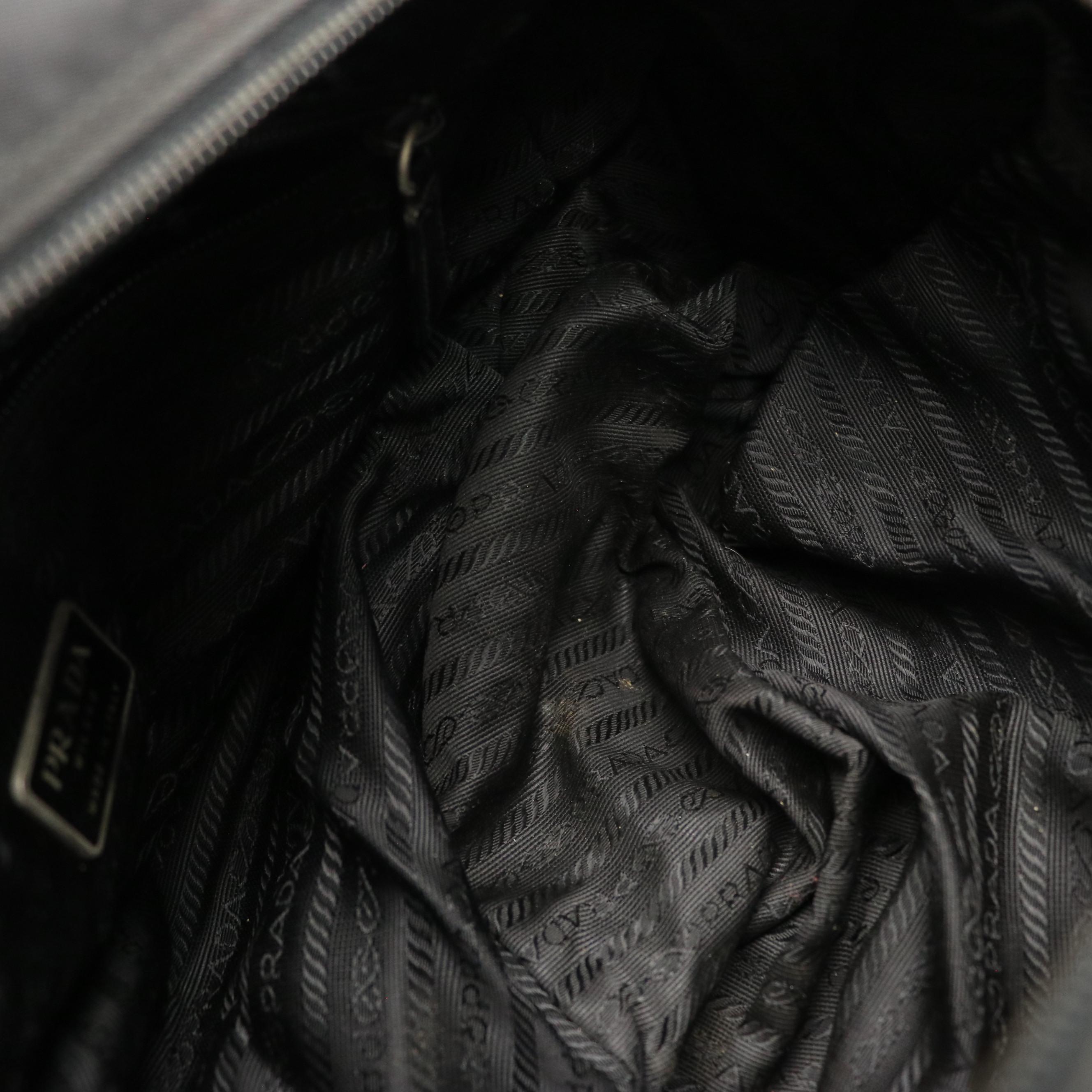 Prada Crossbody Messenger Bag in Black Nylon and Leather Trim