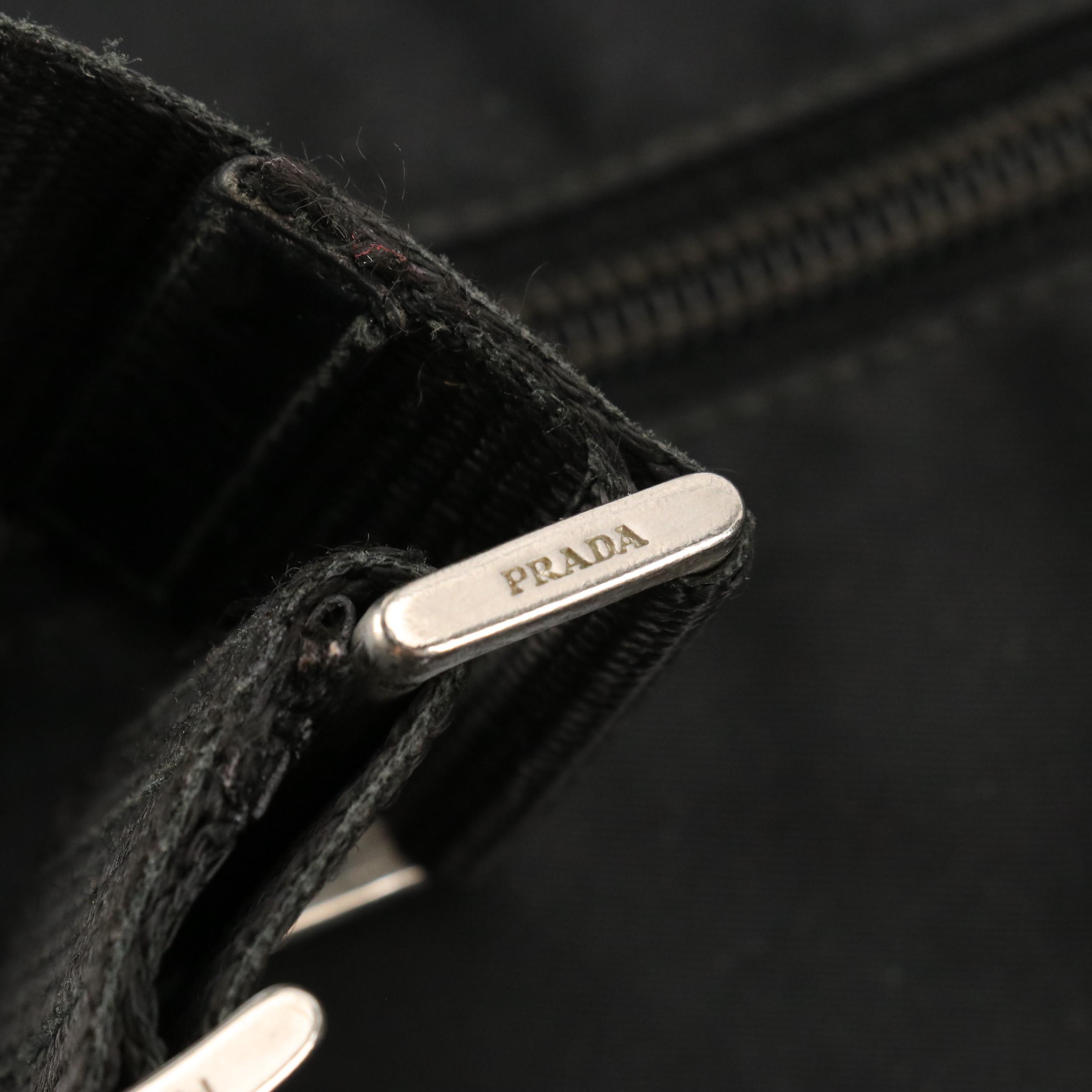 Prada Crossbody Messenger Bag in Black Nylon and Leather Trim