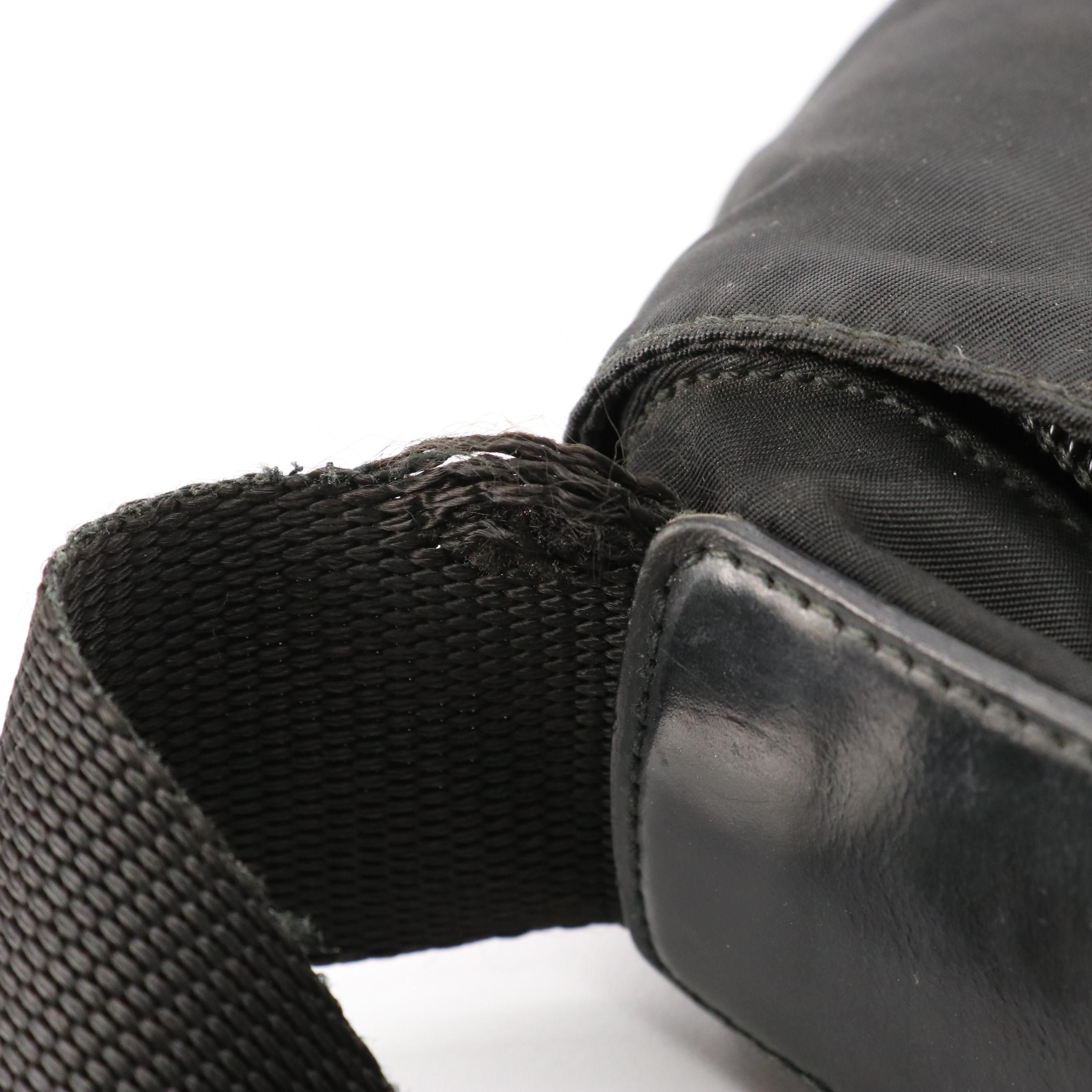 Prada Crossbody Messenger Bag in Black Nylon and Leather Trim