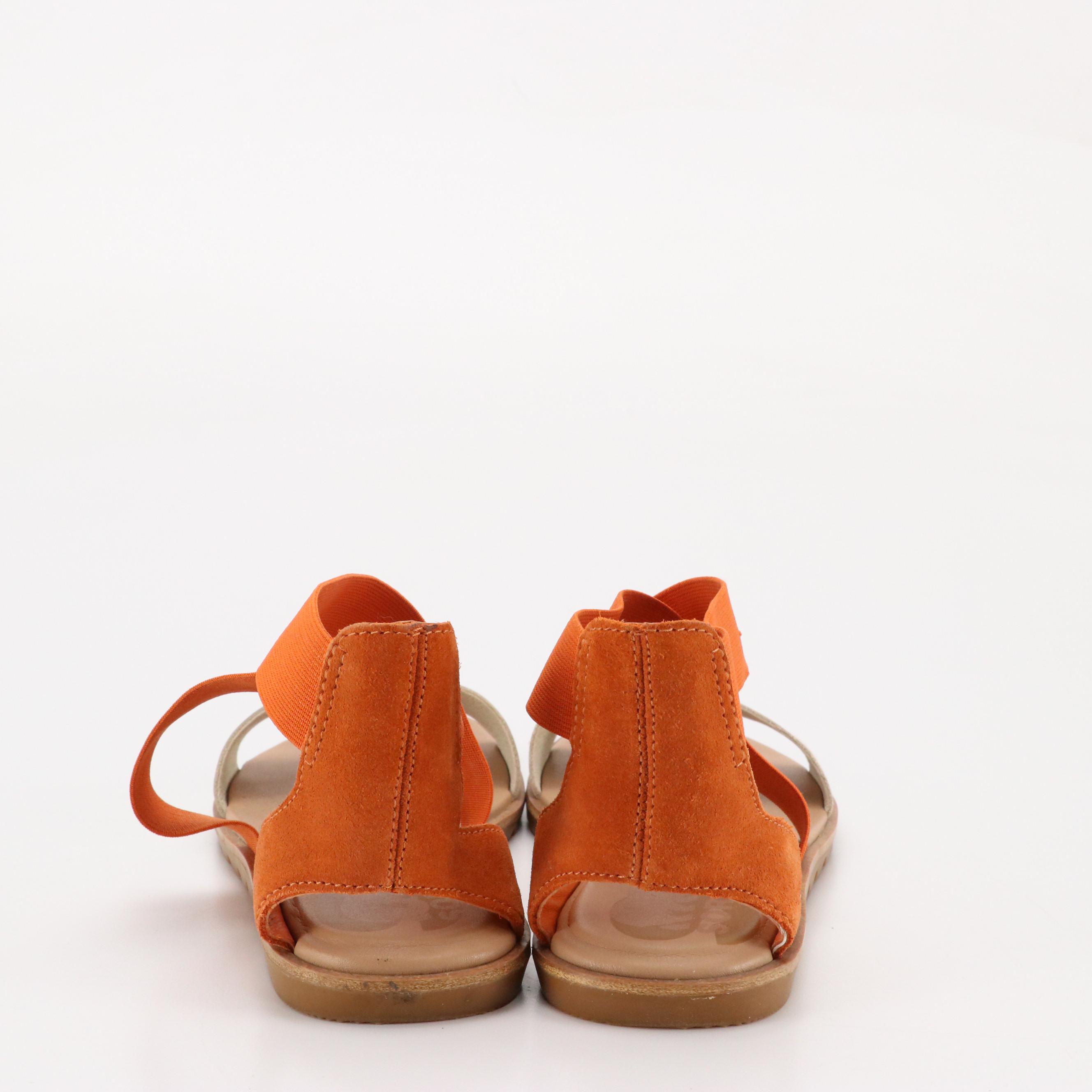 Tory Burch Ivory Leather 'Montrose' Mules and Sorel 'Ella II' Flat Sandals