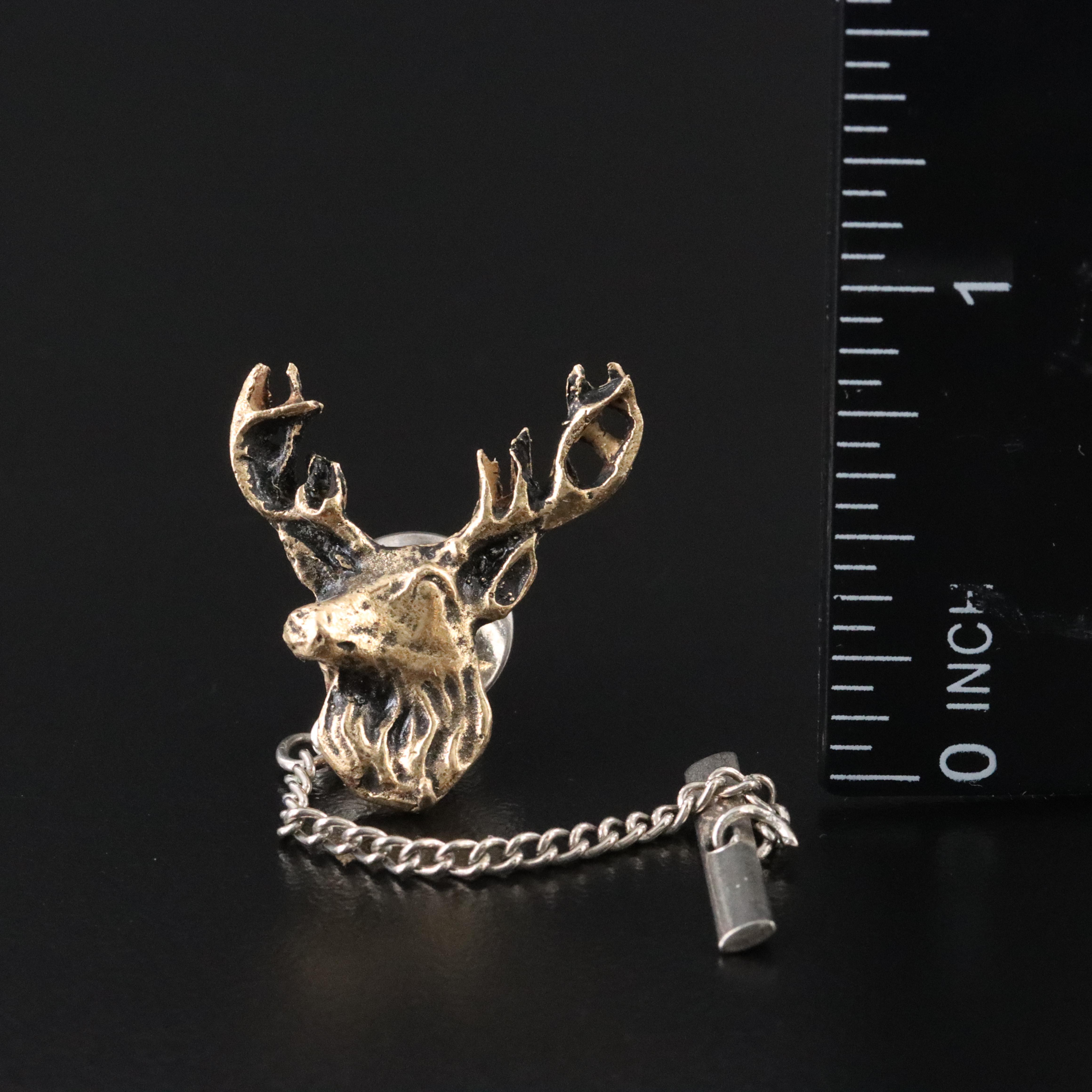 18K Elk Pin