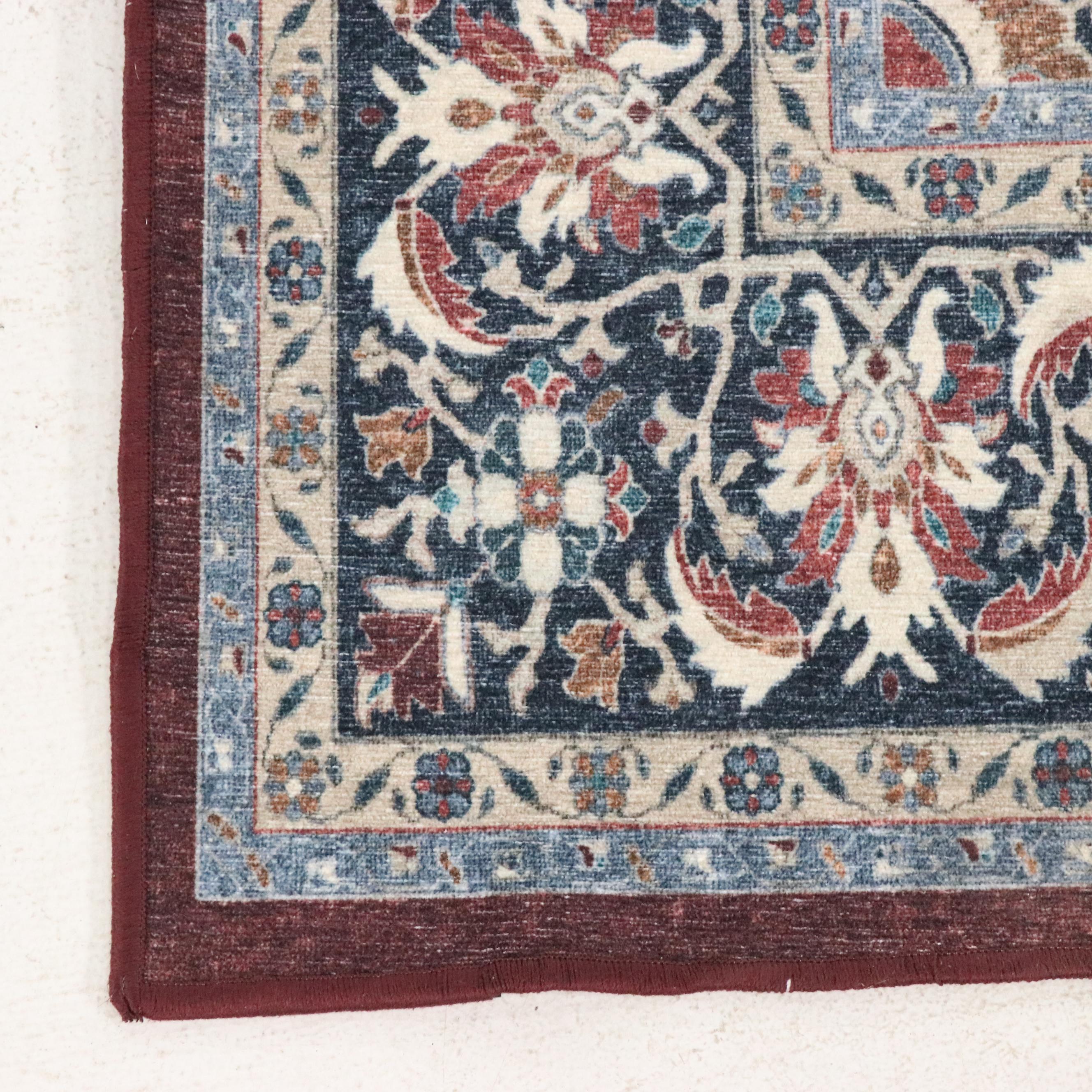 6'1 x 8'11 Machine Made Ruggable Area Rug with Base