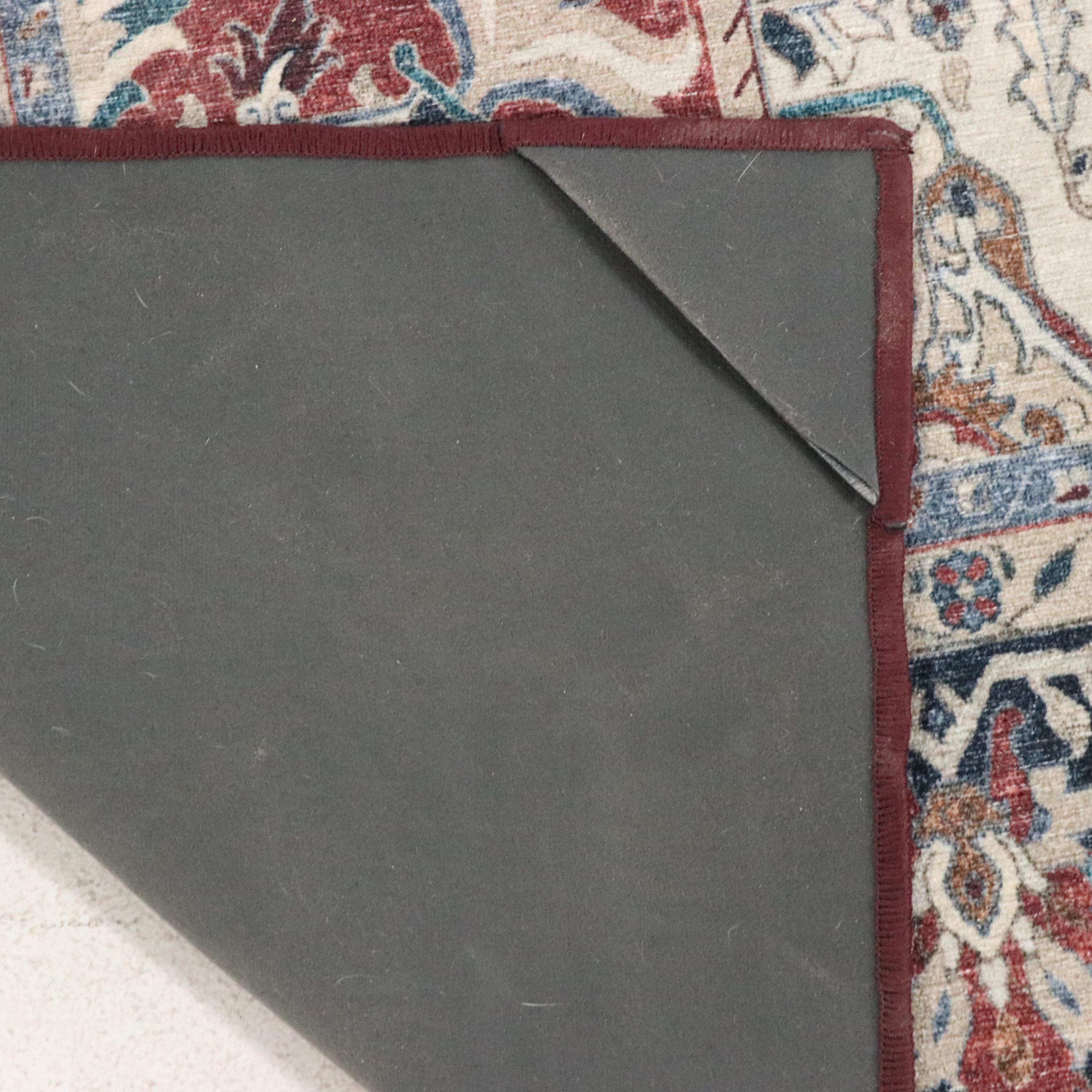 6'1 x 8'11 Machine Made Ruggable Area Rug with Base