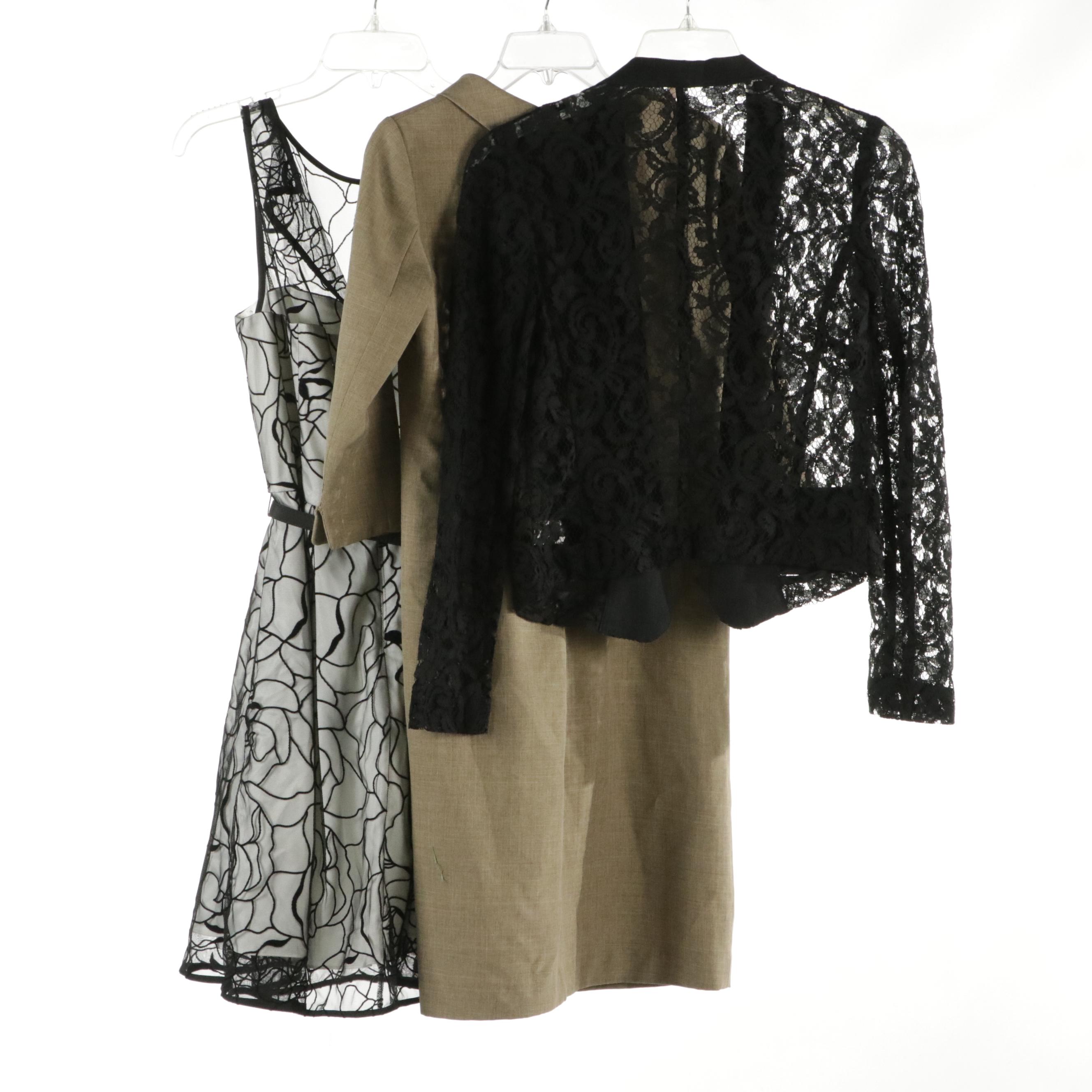 Bailey 44 Black Lace Jacket, Eliza J Sleeveless Cocktail Dress, and Other Dress