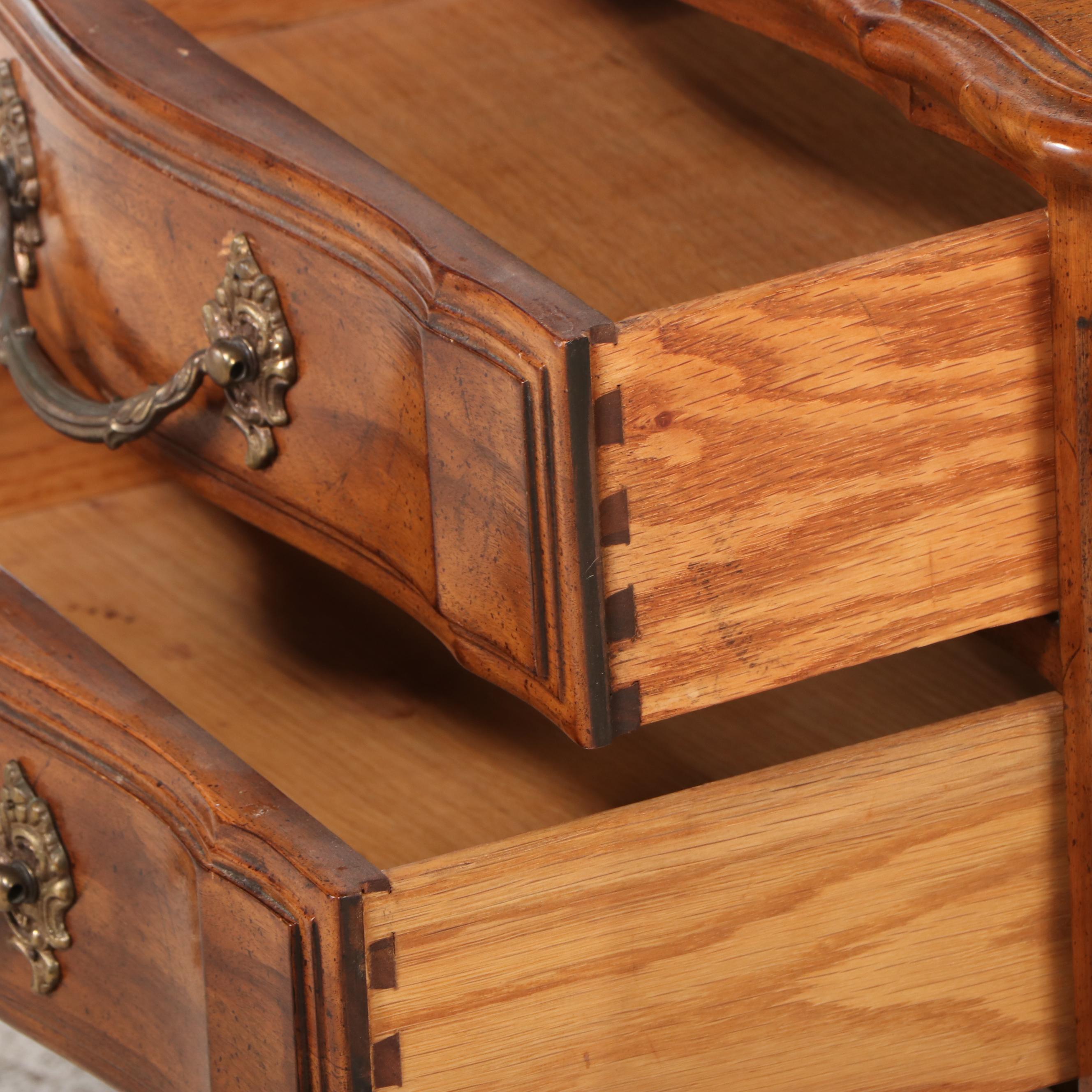 Davis French Provincial Style Pecan End Table, Mid to Late 20th Century