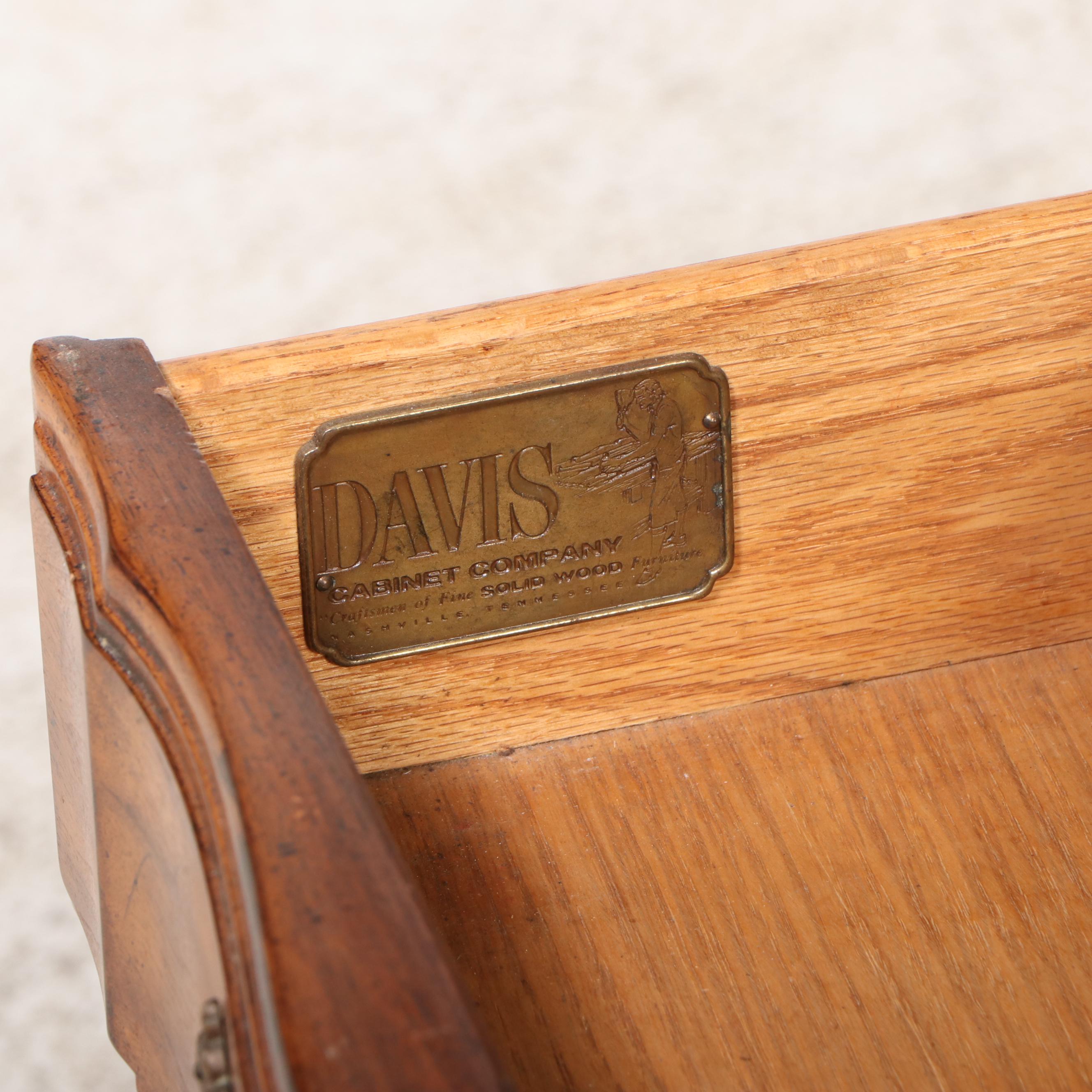Davis French Provincial Style Pecan End Table, Mid to Late 20th Century