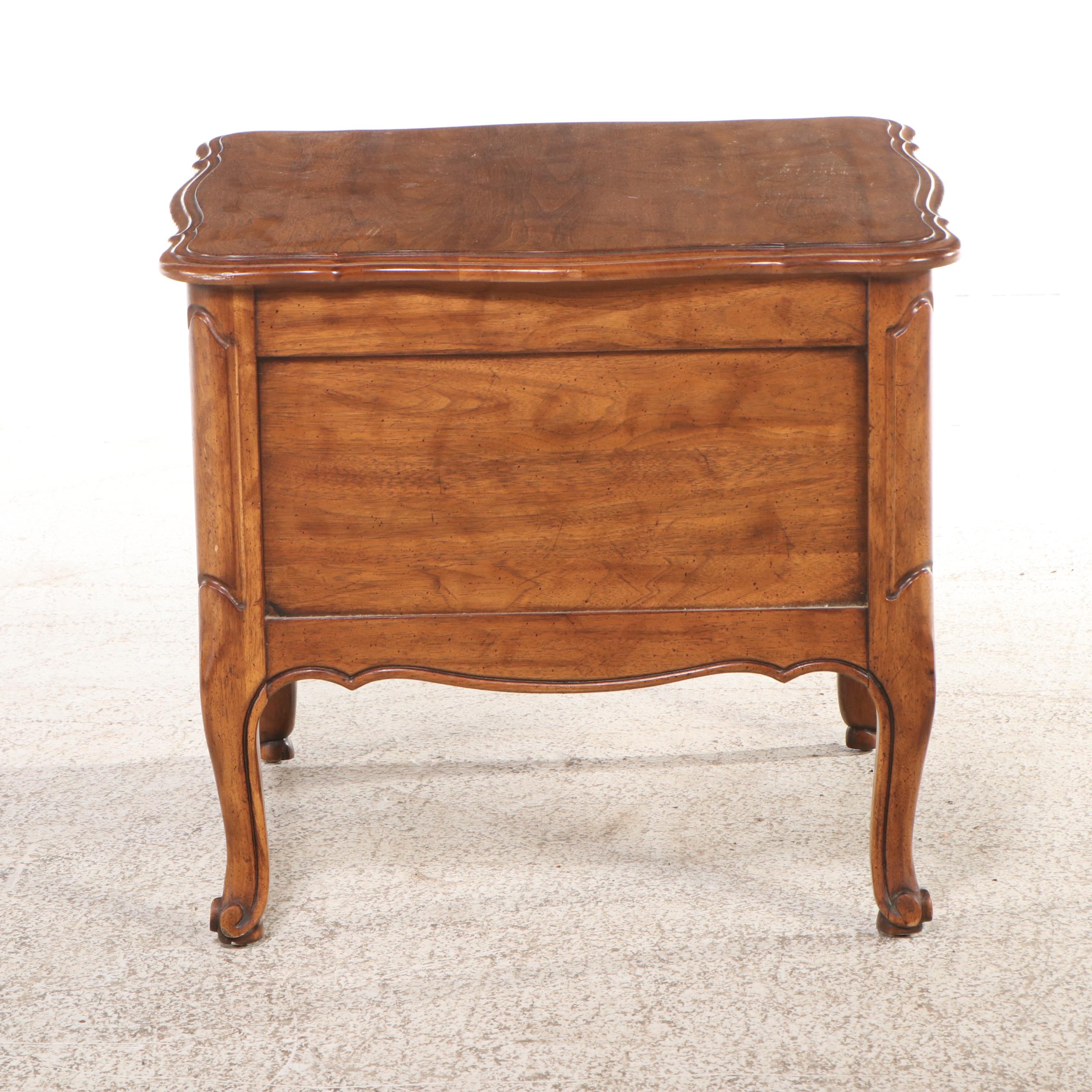 Davis French Provincial Style Pecan End Table, Mid to Late 20th Century