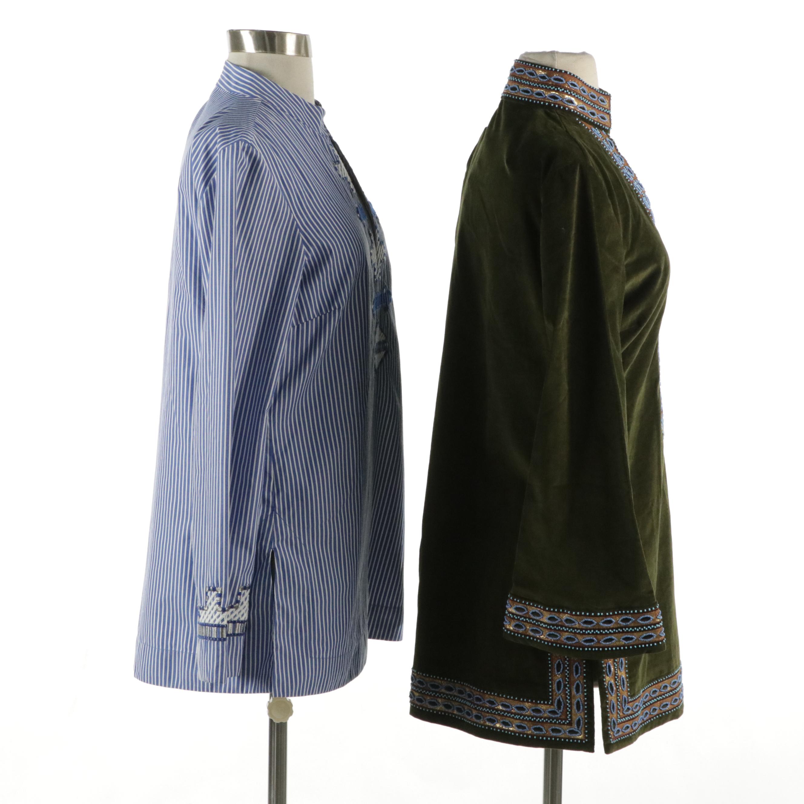 Tory Burch Beaded and Embroidered Tunic Dresses/Tops