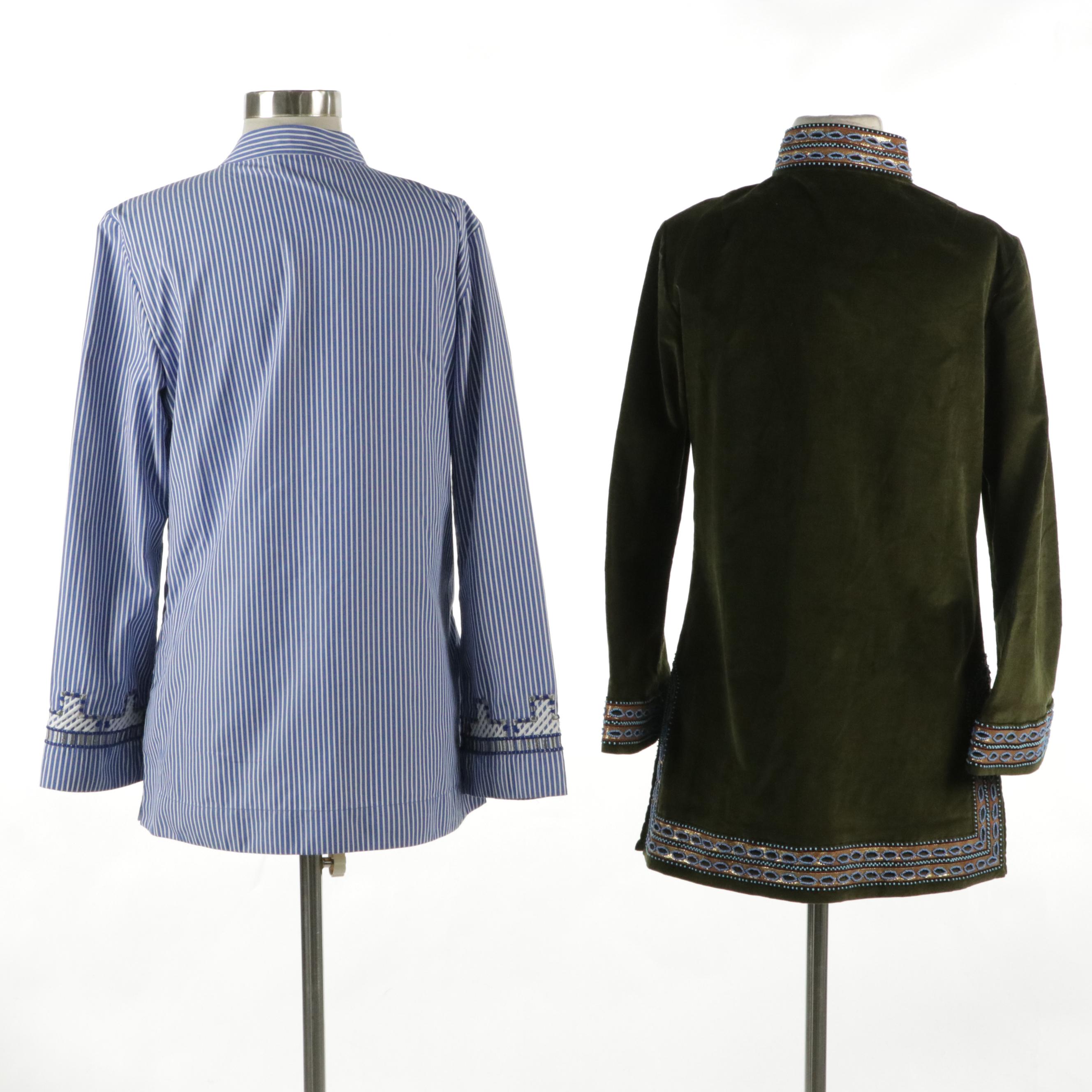 Tory Burch Beaded and Embroidered Tunic Dresses/Tops