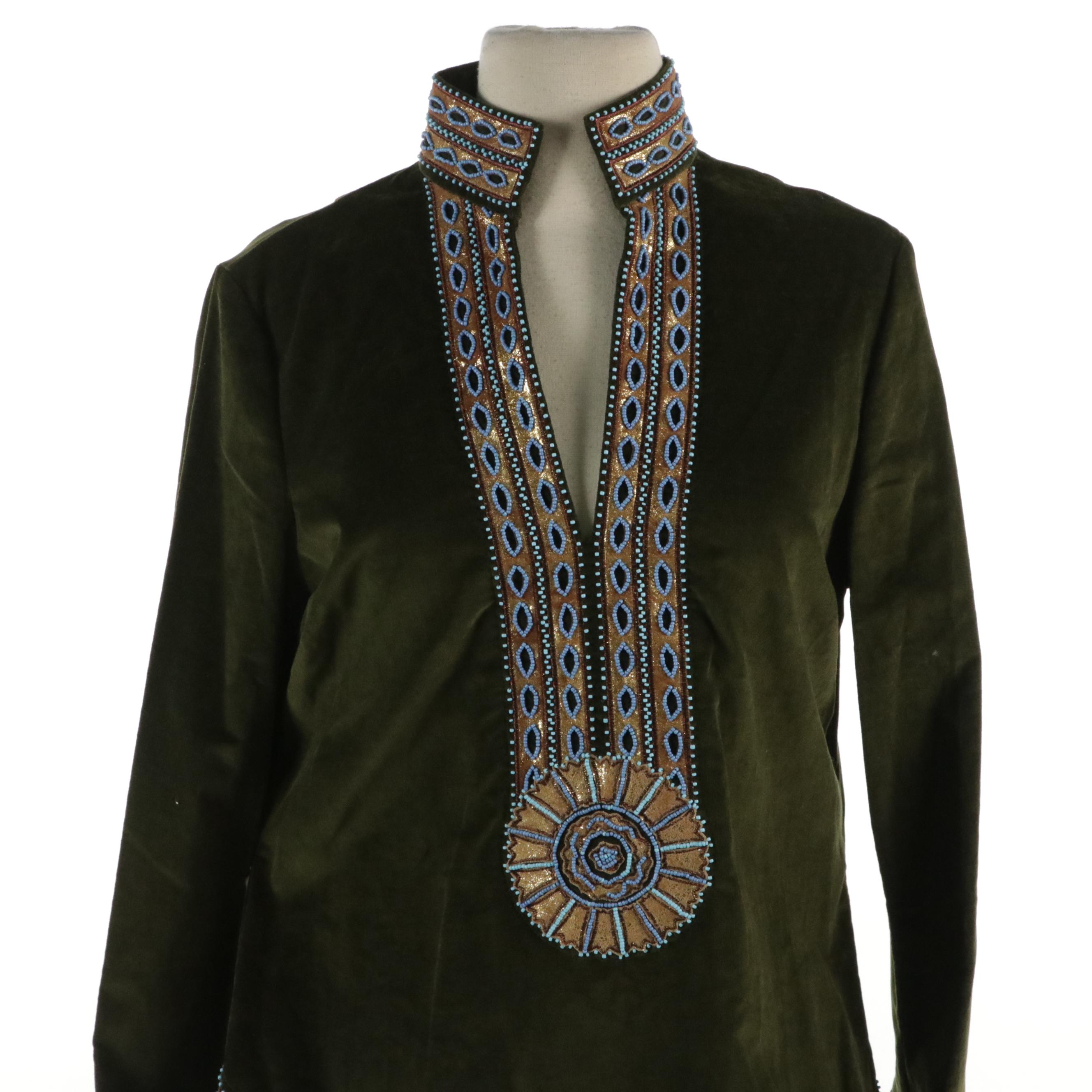 Tory Burch Beaded and Embroidered Tunic Dresses/Tops