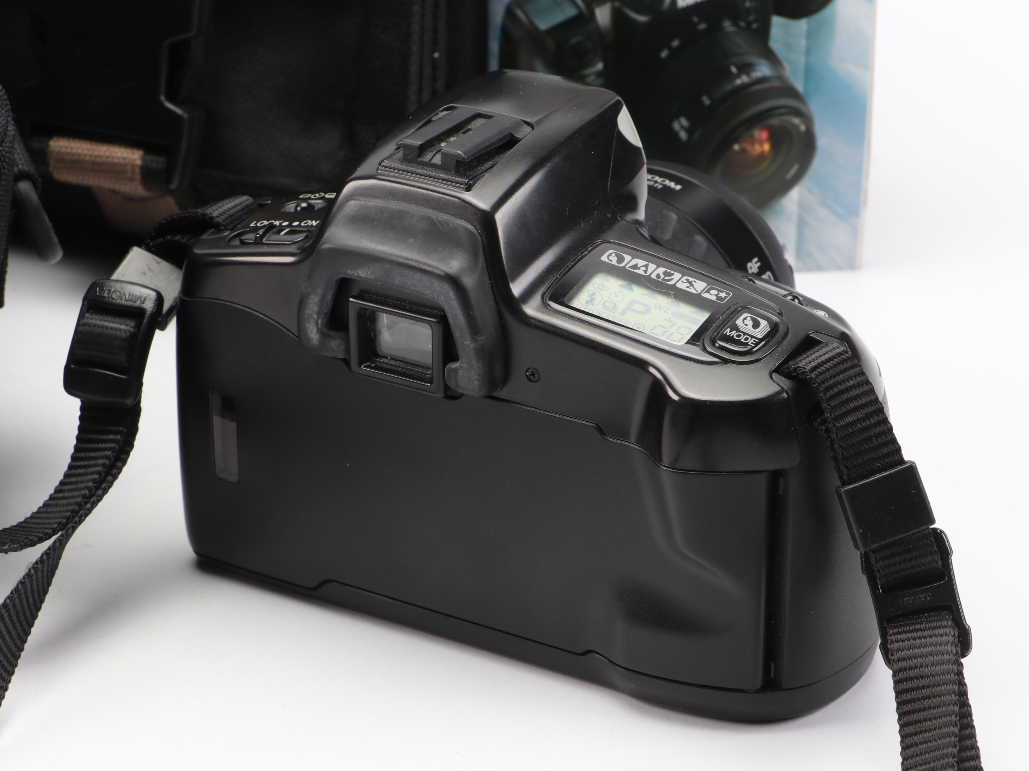 Minolta Maxxum 300si with AF Tamron Zoom Lens in Cases, 1990s