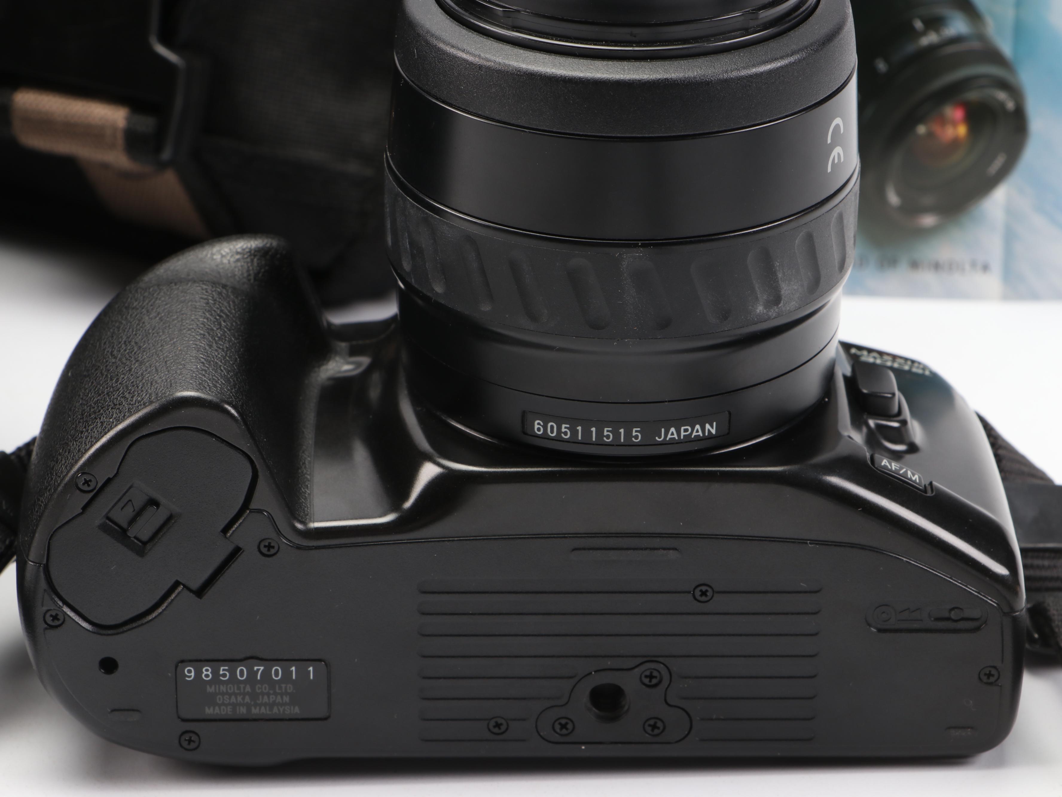 Minolta Maxxum 300si with AF Tamron Zoom Lens in Cases, 1990s