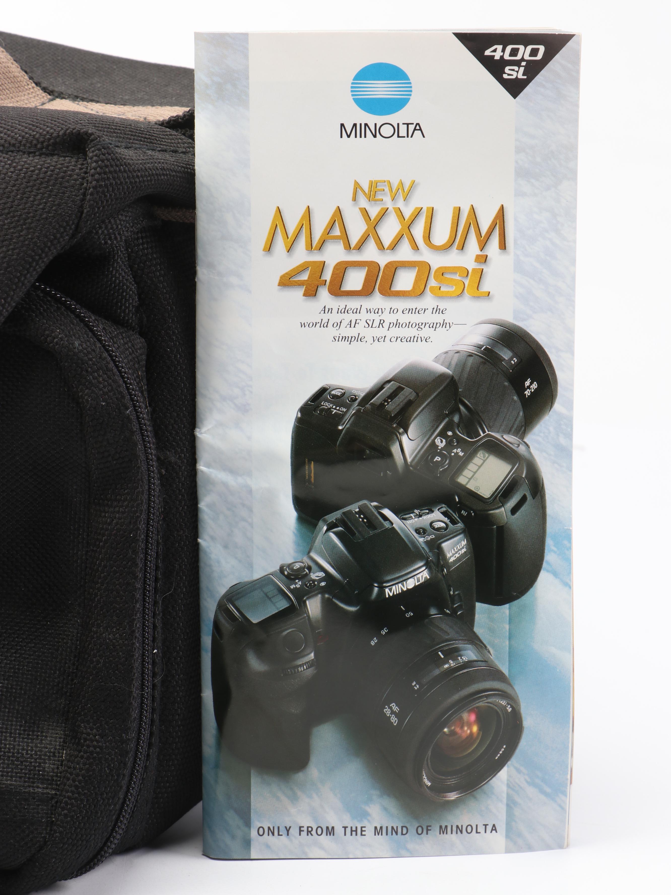 Minolta Maxxum 300si with AF Tamron Zoom Lens in Cases, 1990s