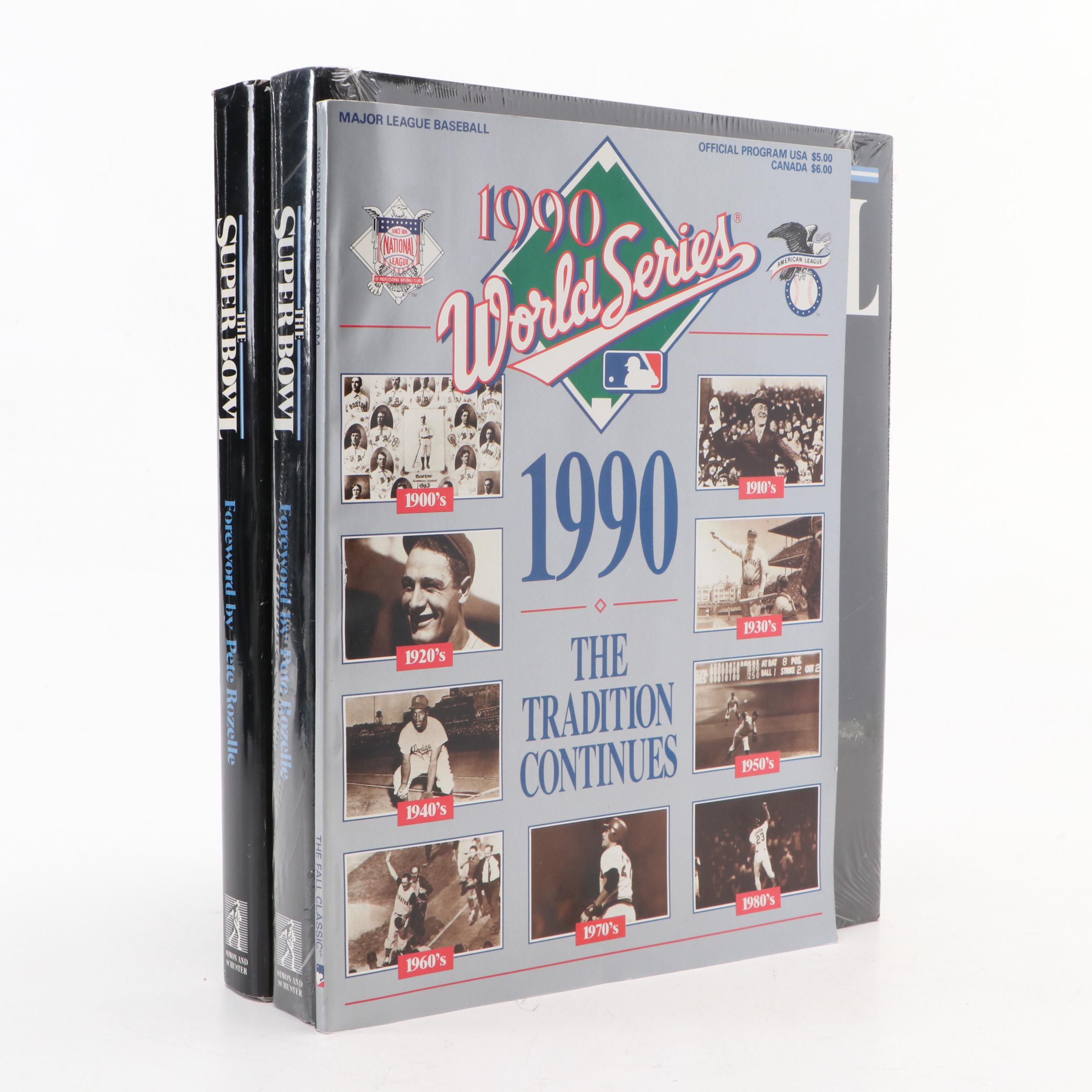 Three Signature Signed Football, Including Boomer Esiason, & Three Sports Books