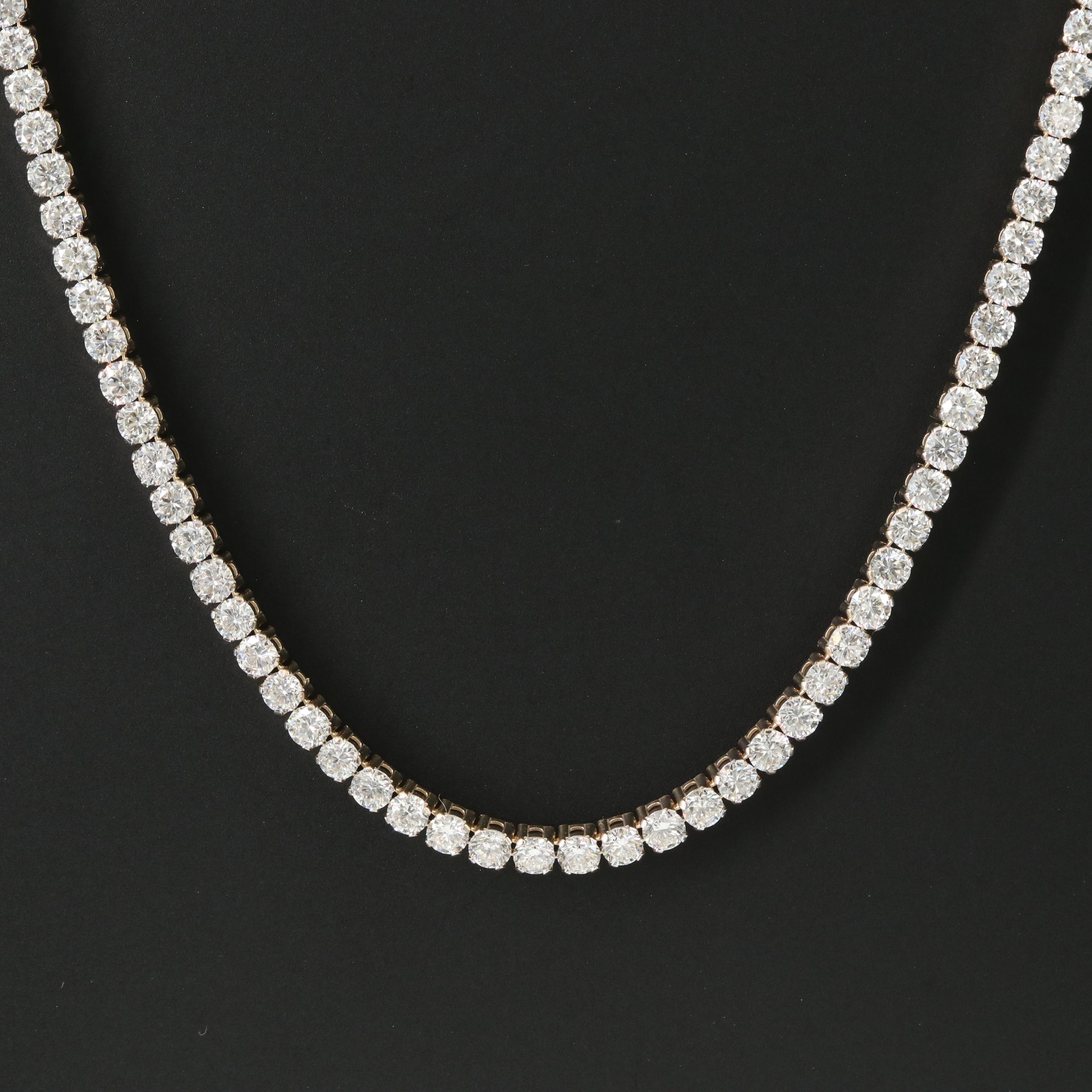 14K 9.00 CTW Lab Grown Diamond Riviera Necklace