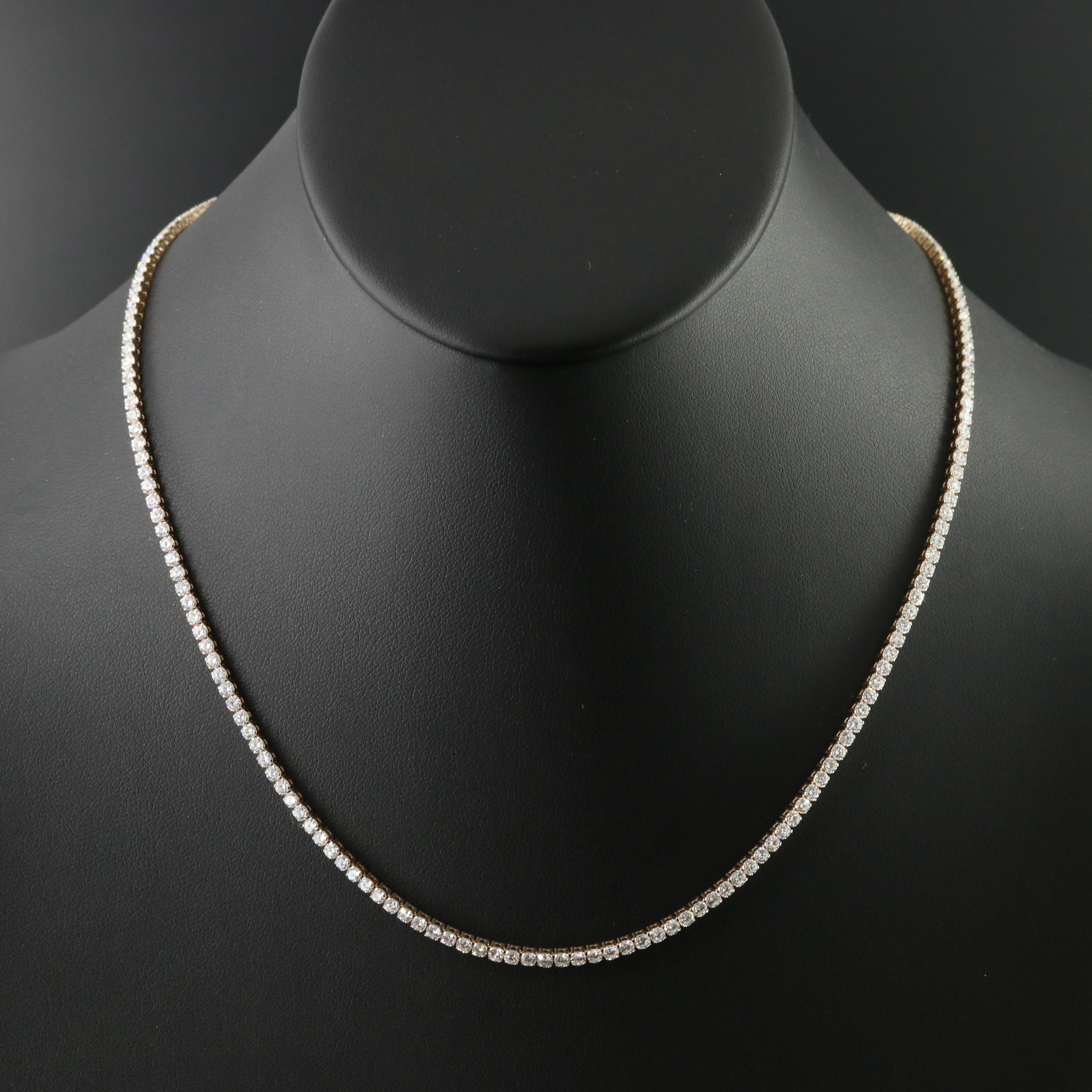 14K 9.00 CTW Lab Grown Diamond Riviera Necklace