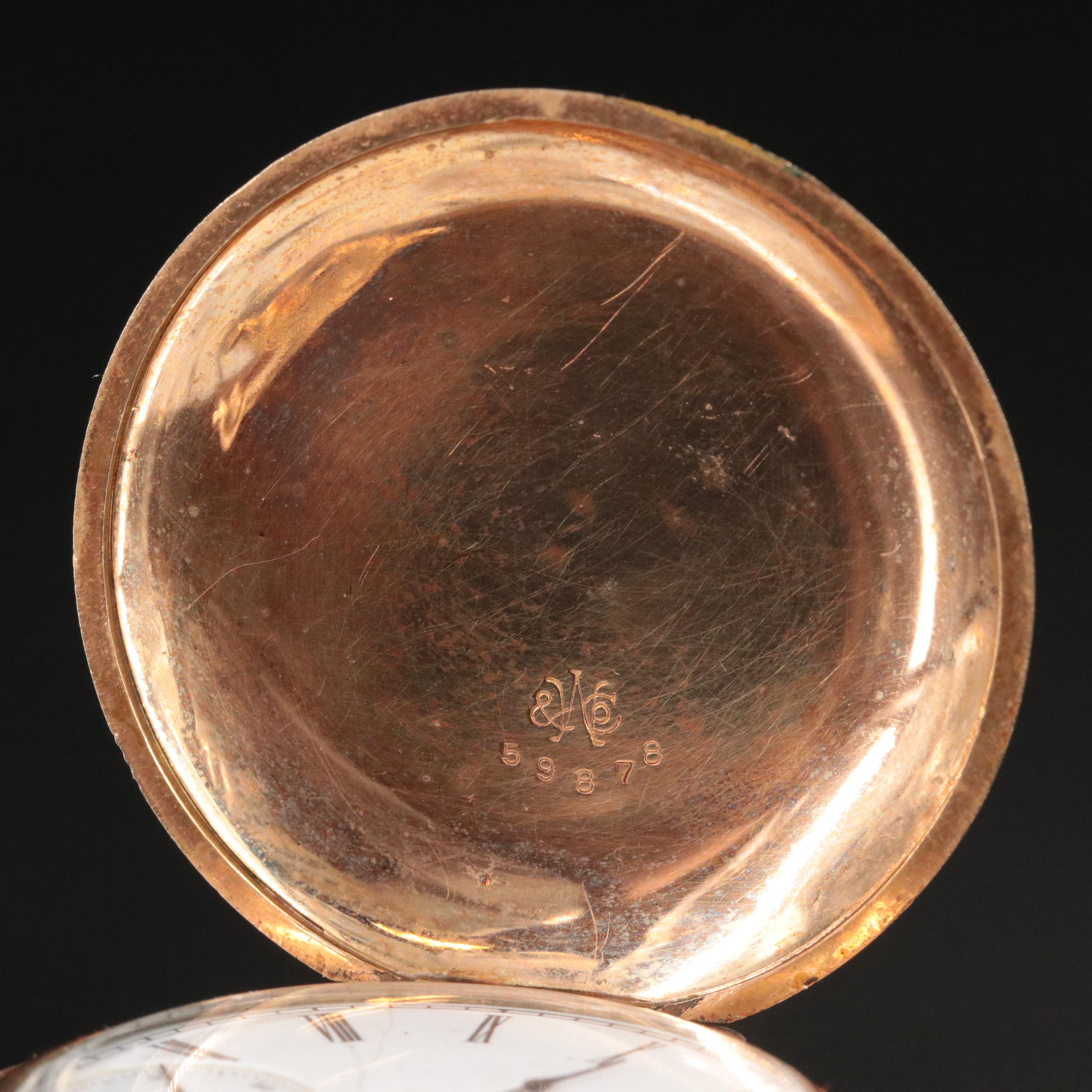 1894 Elgin Ornate Gold-Filled Pocket Watch in Display Case
