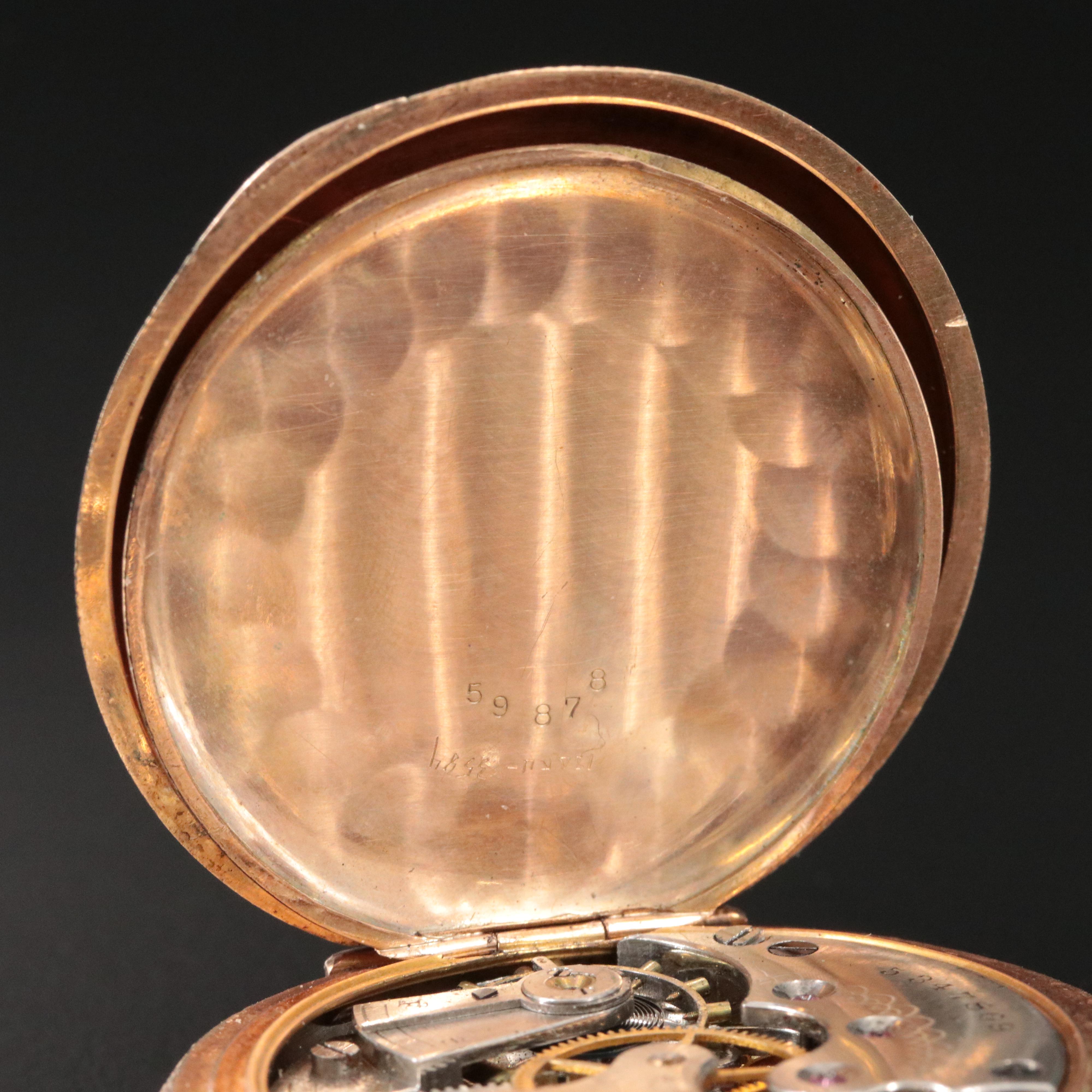 1894 Elgin Ornate Gold-Filled Pocket Watch in Display Case