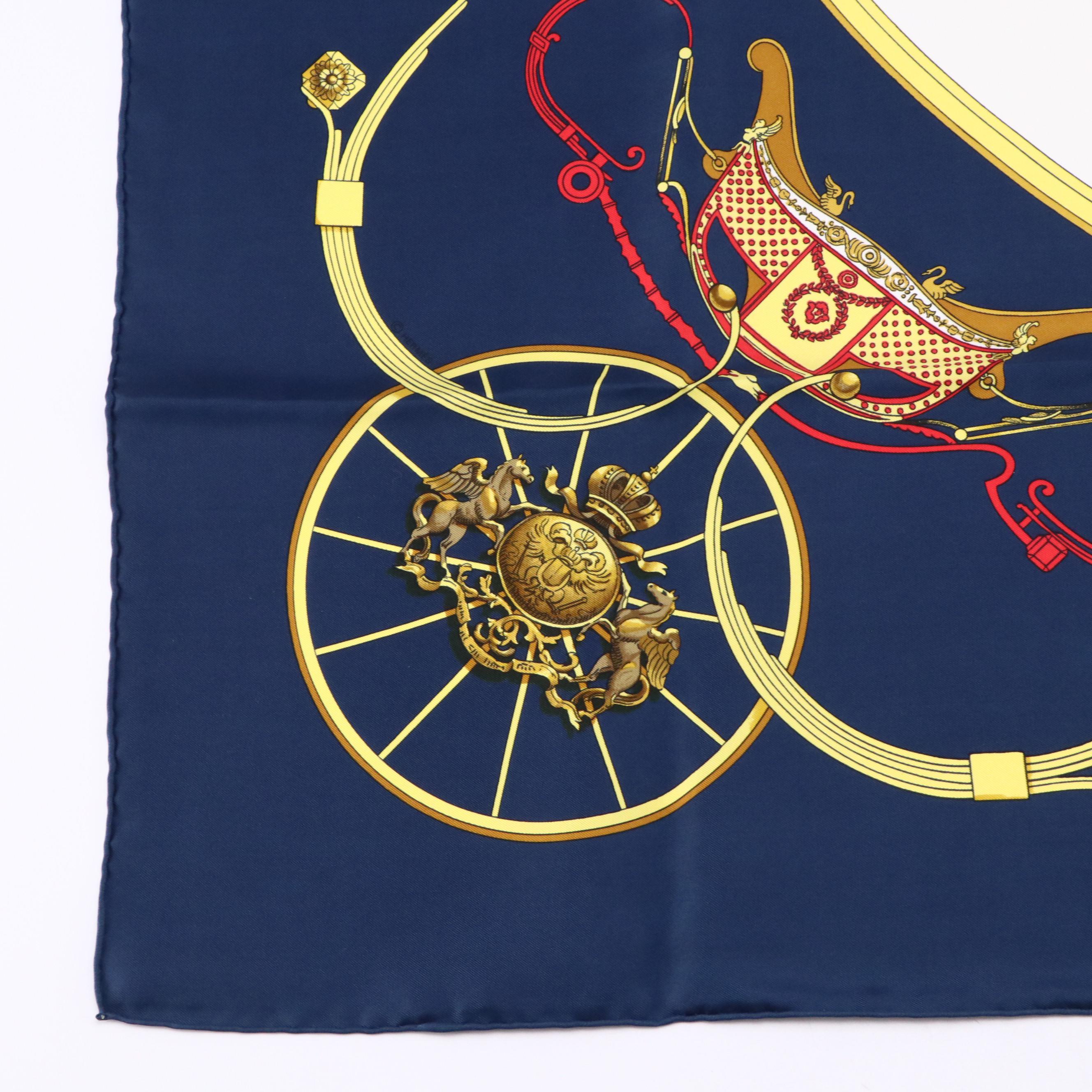 Hermès "Springs" Scarf 90 in Silk Jacquard with Box