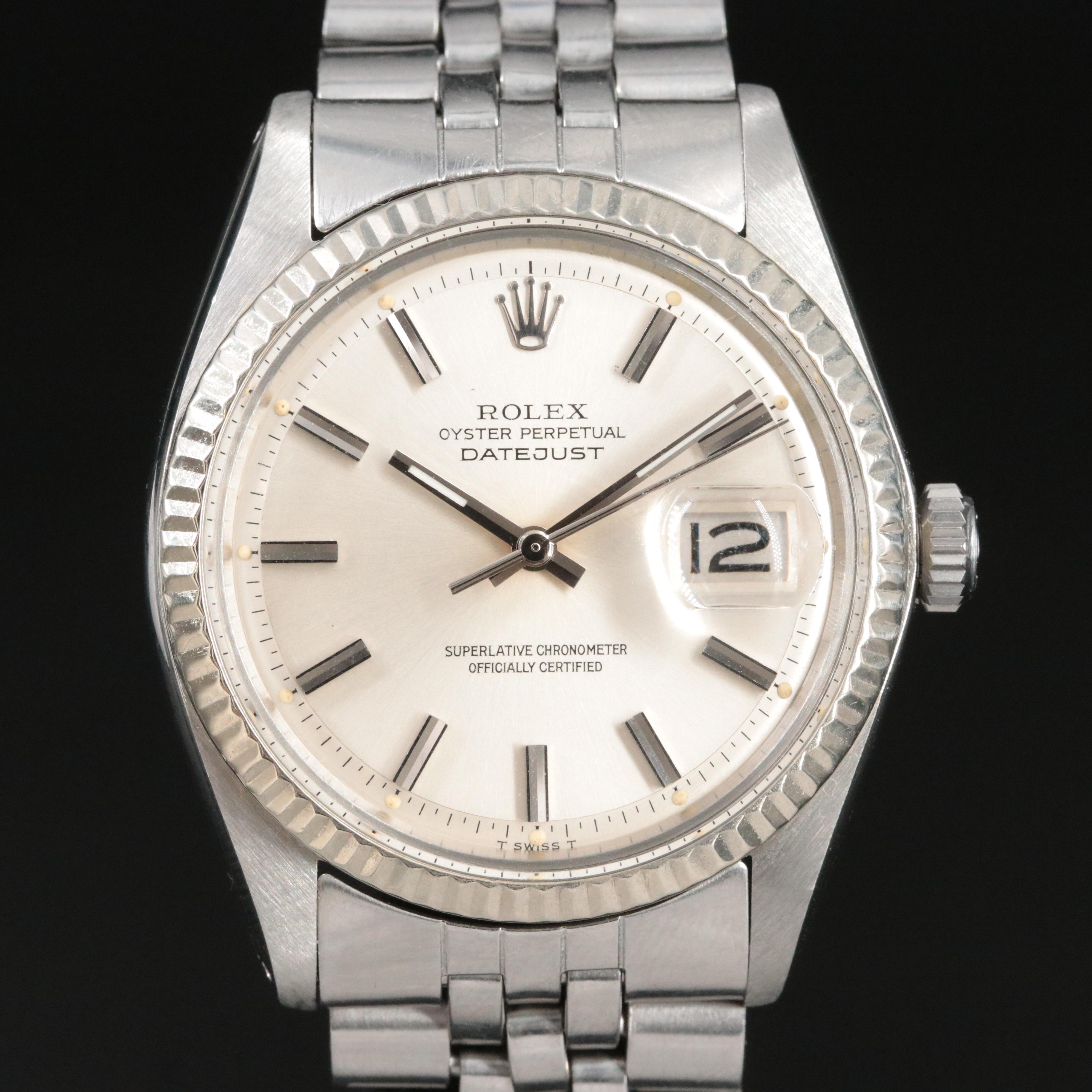 1971 Rolex 14K and Steel 1601 Model Datejust Watch