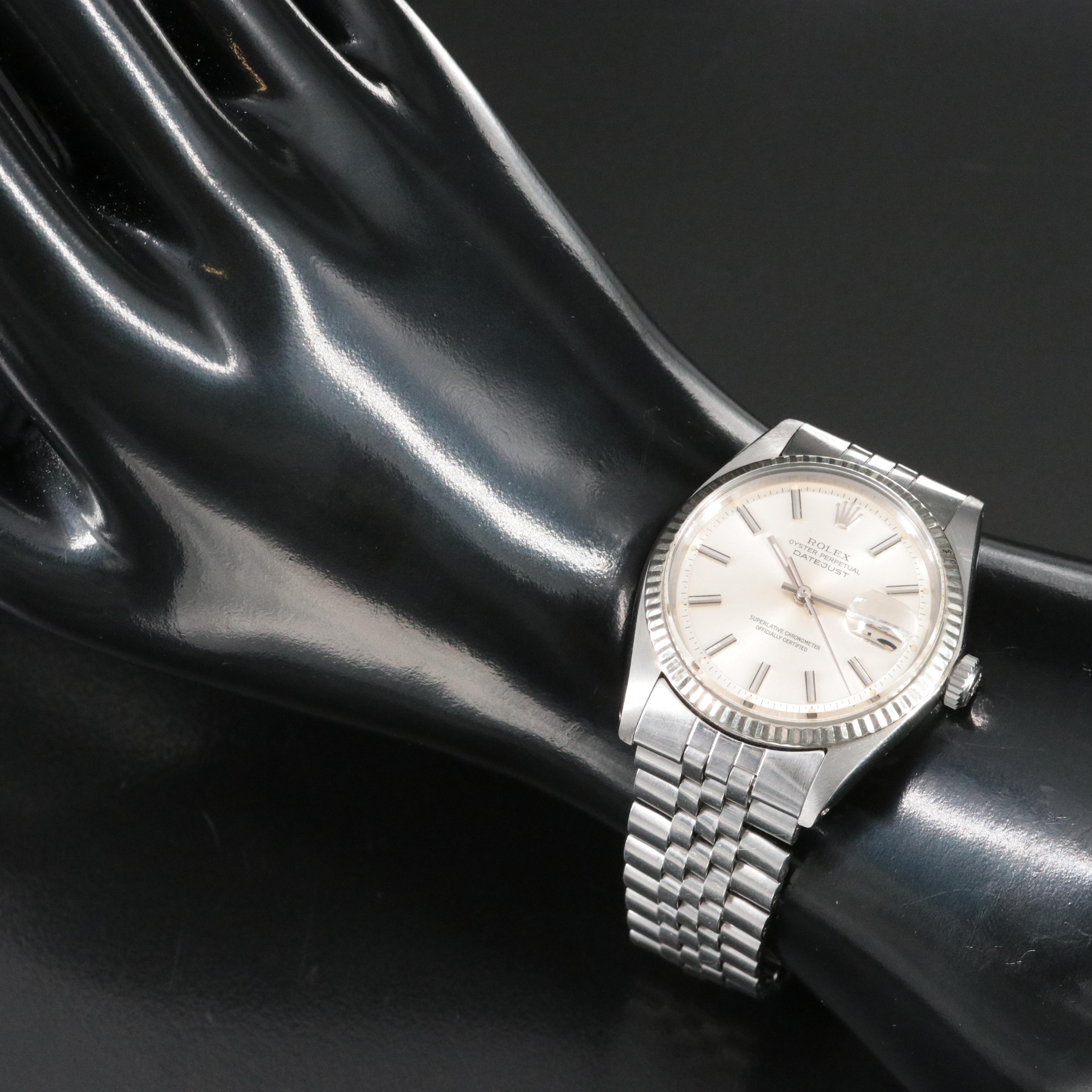 1971 Rolex 14K and Steel 1601 Model Datejust Watch