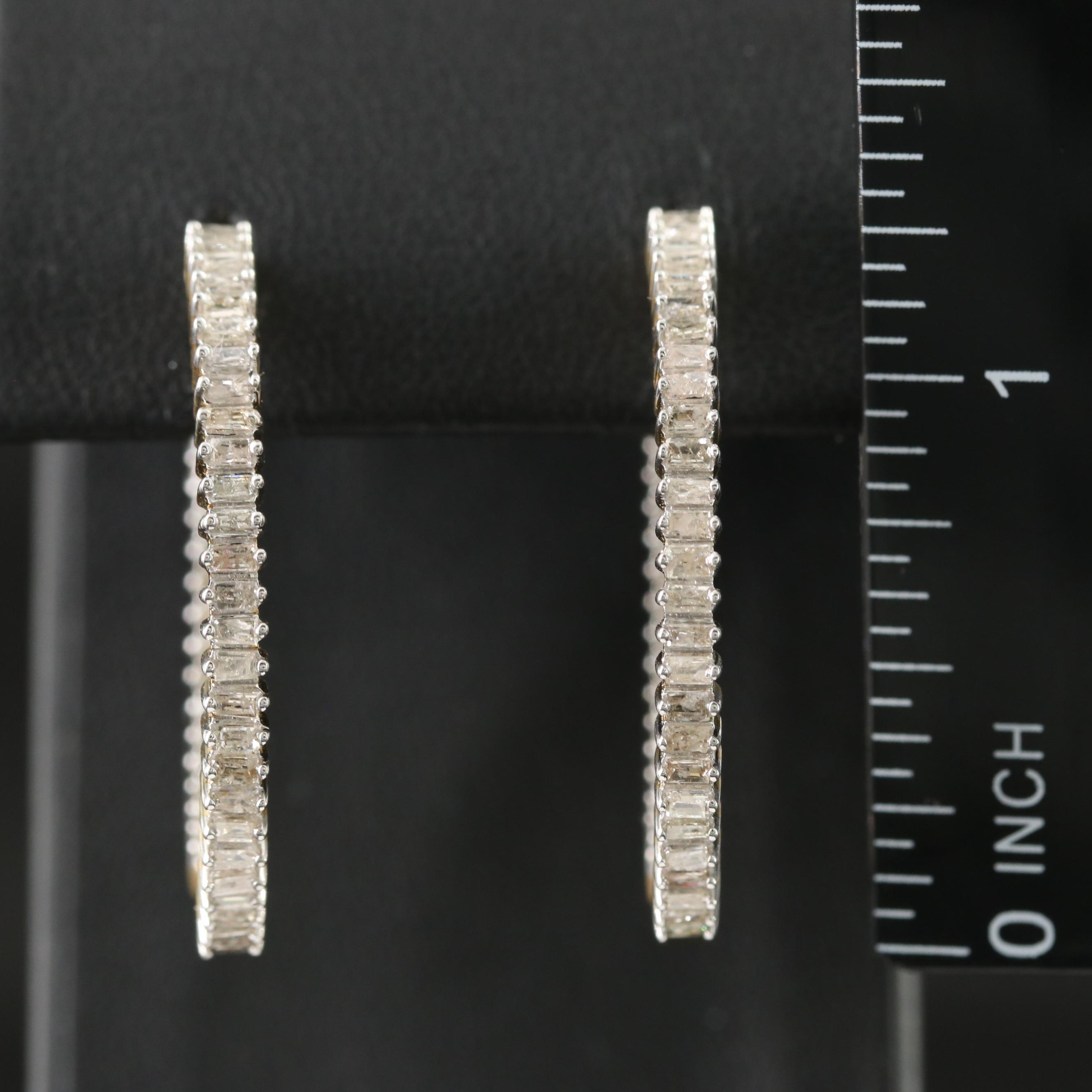 Sterling 1.02 CTW Diamond Inside-Out Hoop Earrings