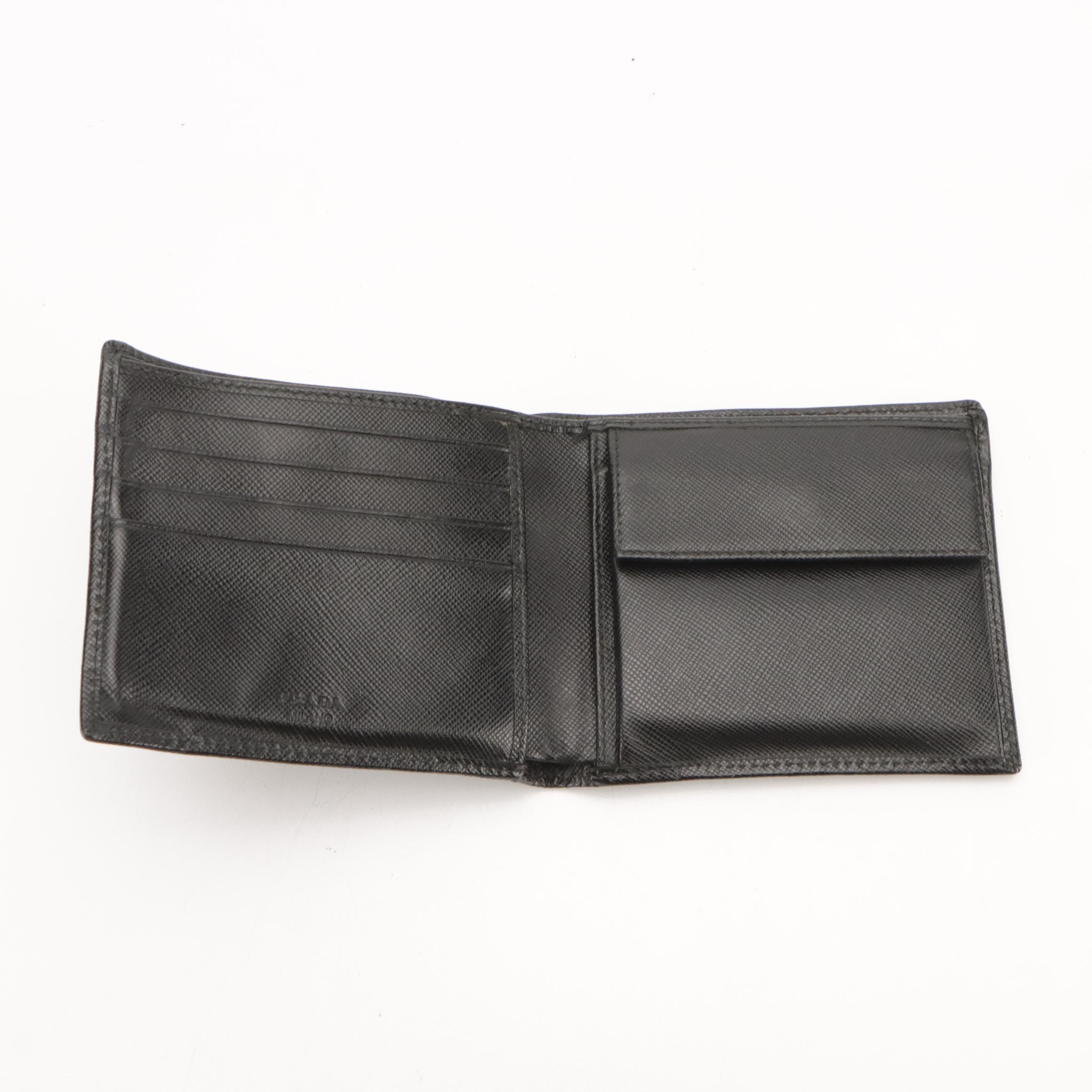 Prada Bifold Wallet in Black Saffiano Leather