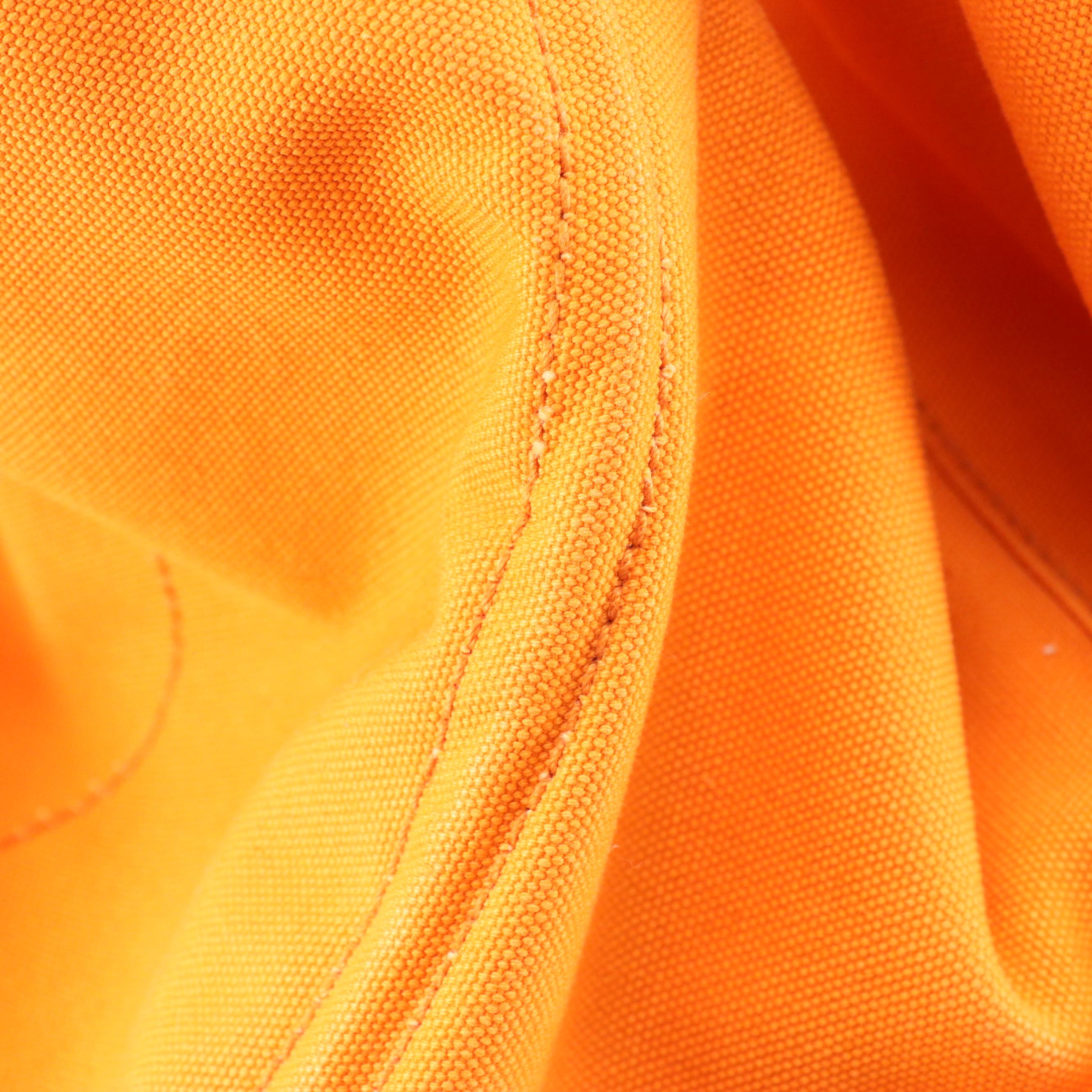 Prada Large Canapa Logo Shopping Tote in Papaya Orange Canvas