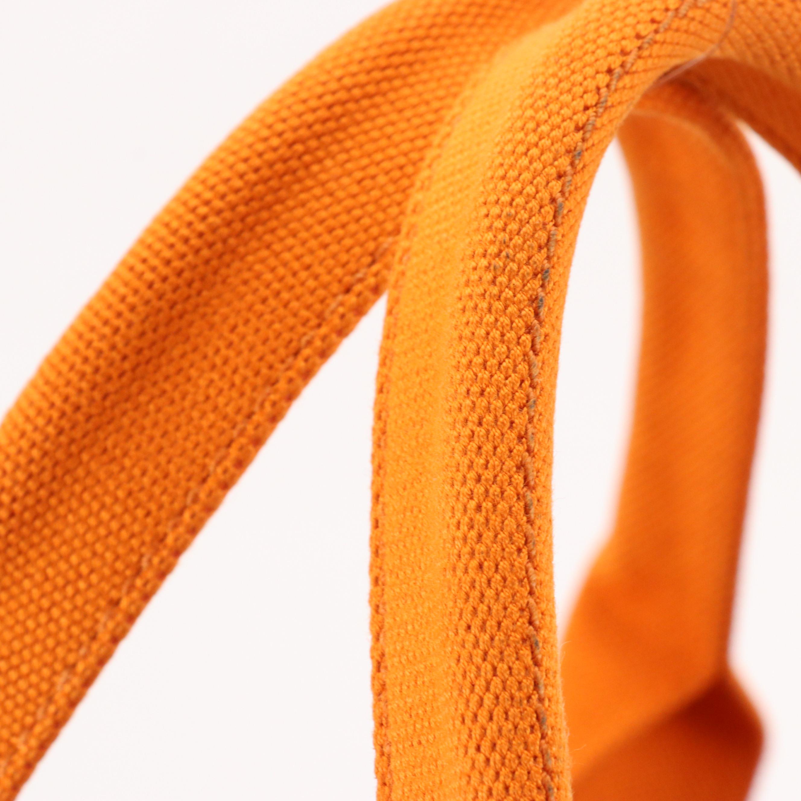 Prada Large Canapa Logo Shopping Tote in Papaya Orange Canvas