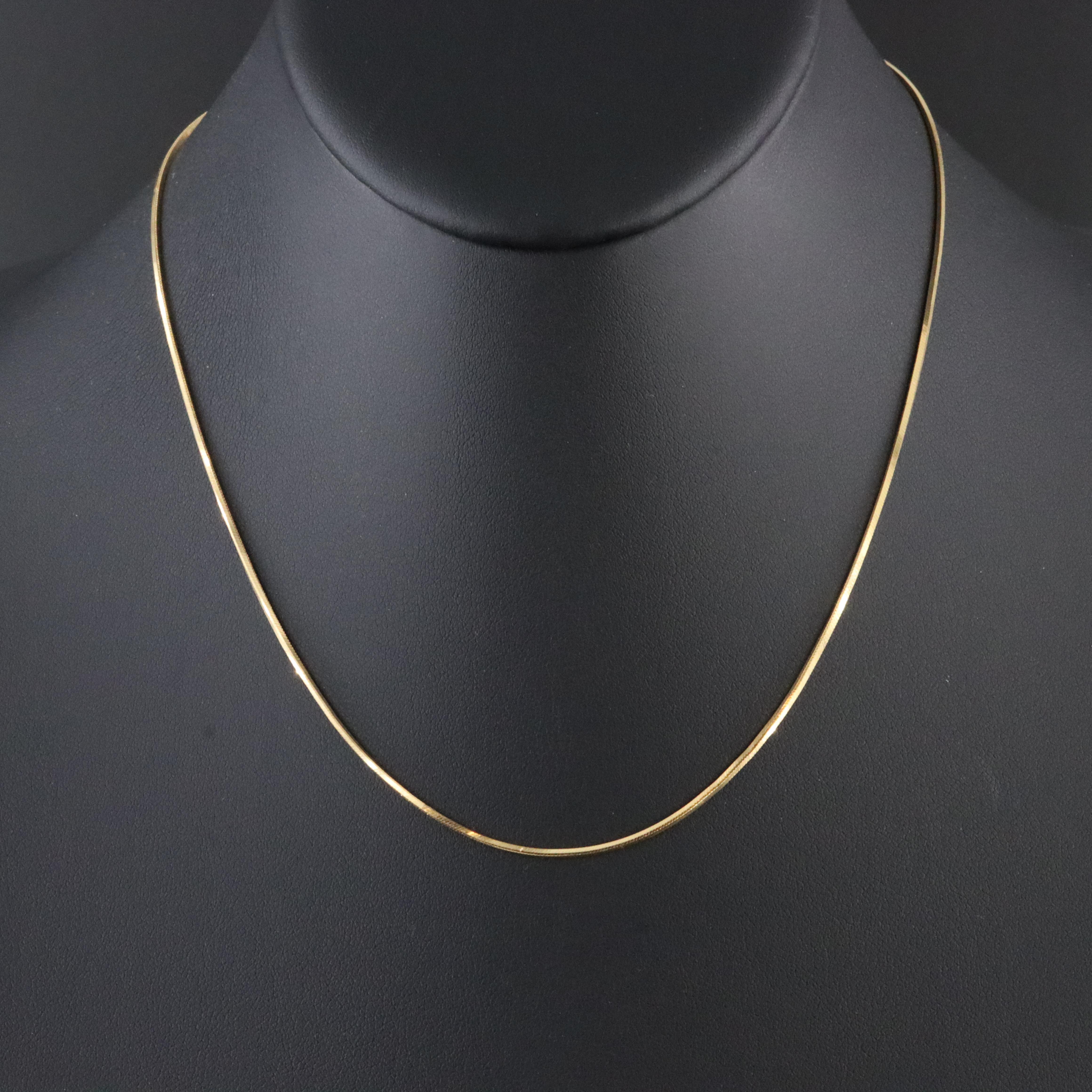 Italian 14K Square Snake Chain Necklace