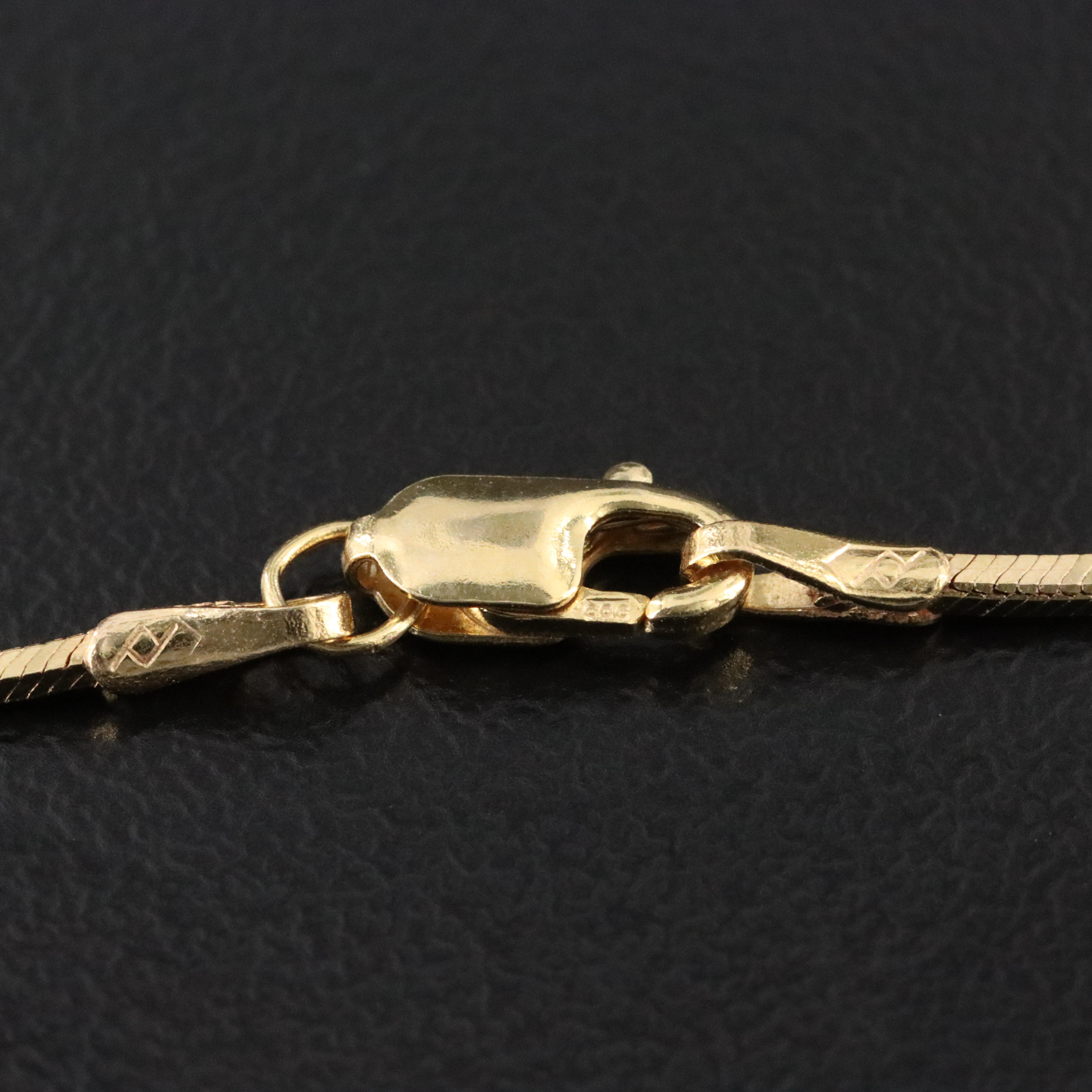 Italian 14K Square Snake Chain Necklace