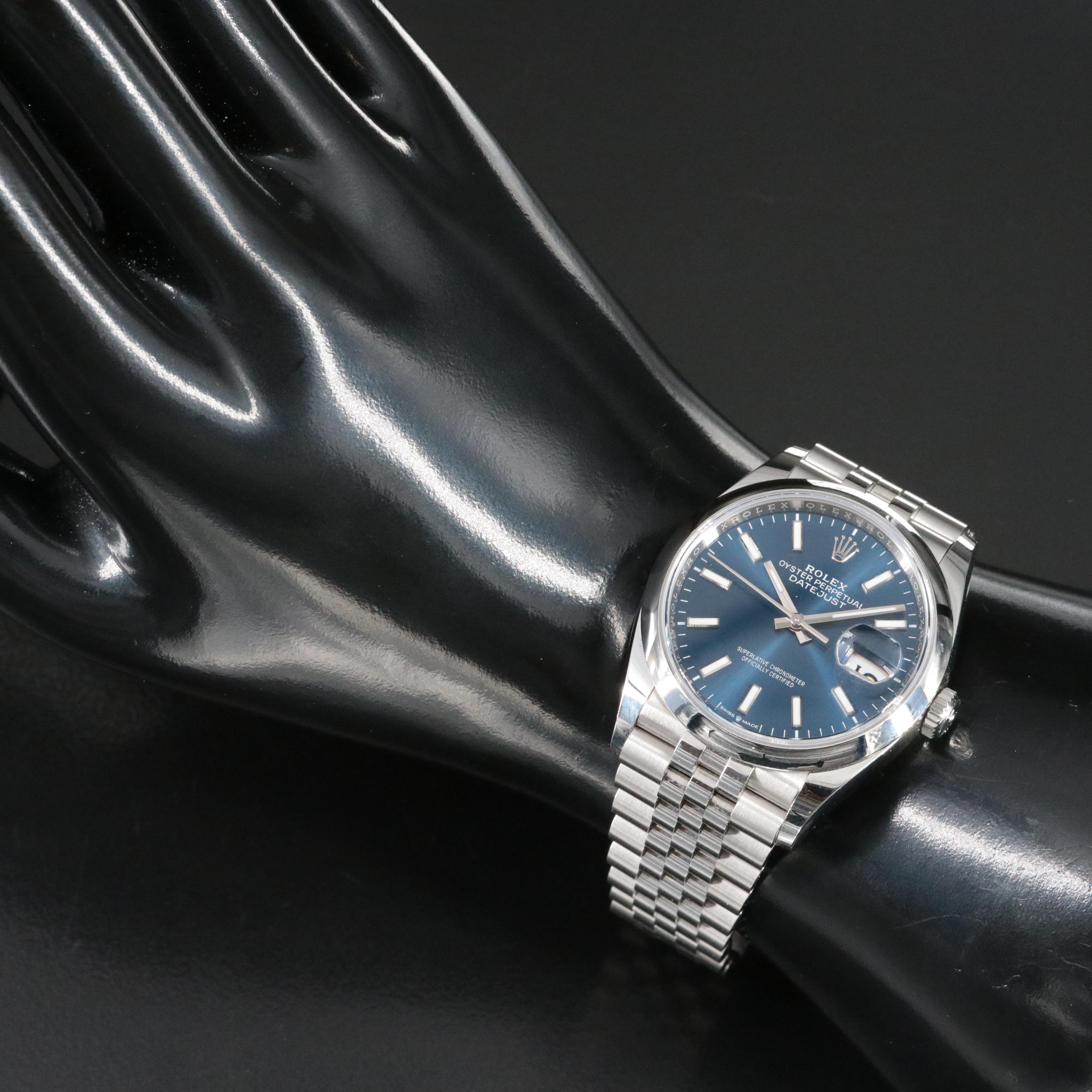 Rolex Datejust 126200 36mm  Blue Index Dial Watch