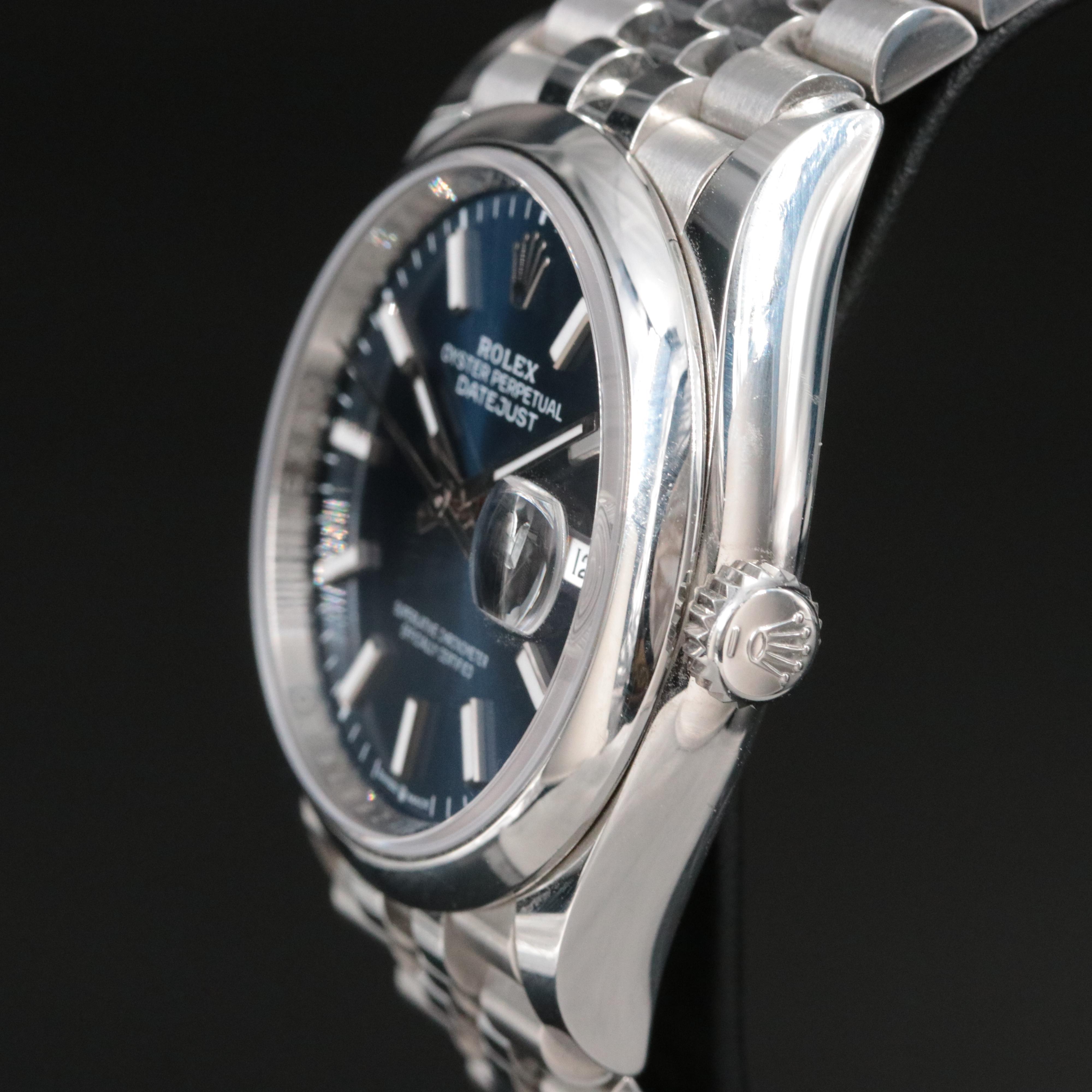 Rolex Datejust 126200 36mm  Blue Index Dial Watch