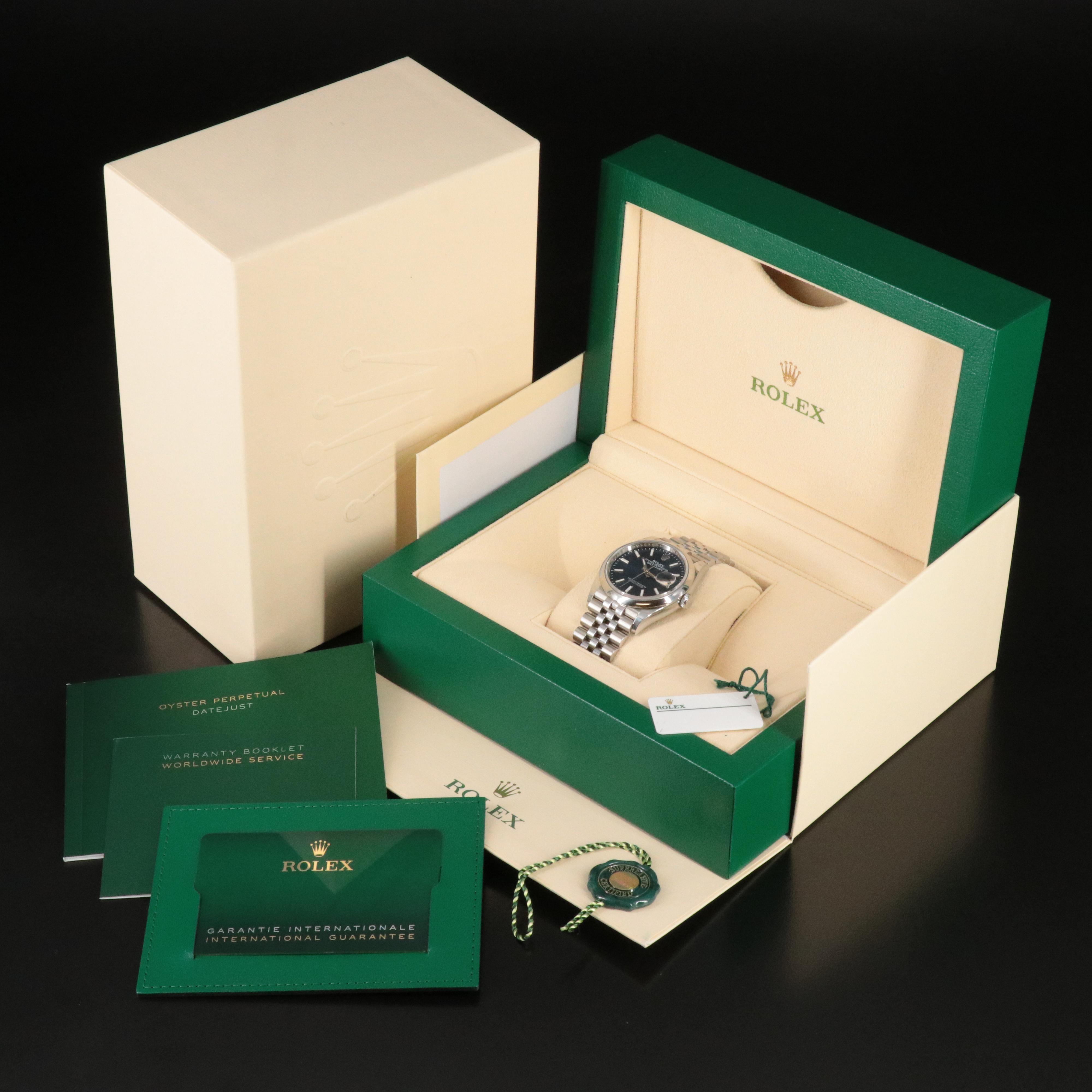 Rolex Datejust 126200 36mm  Blue Index Dial Watch