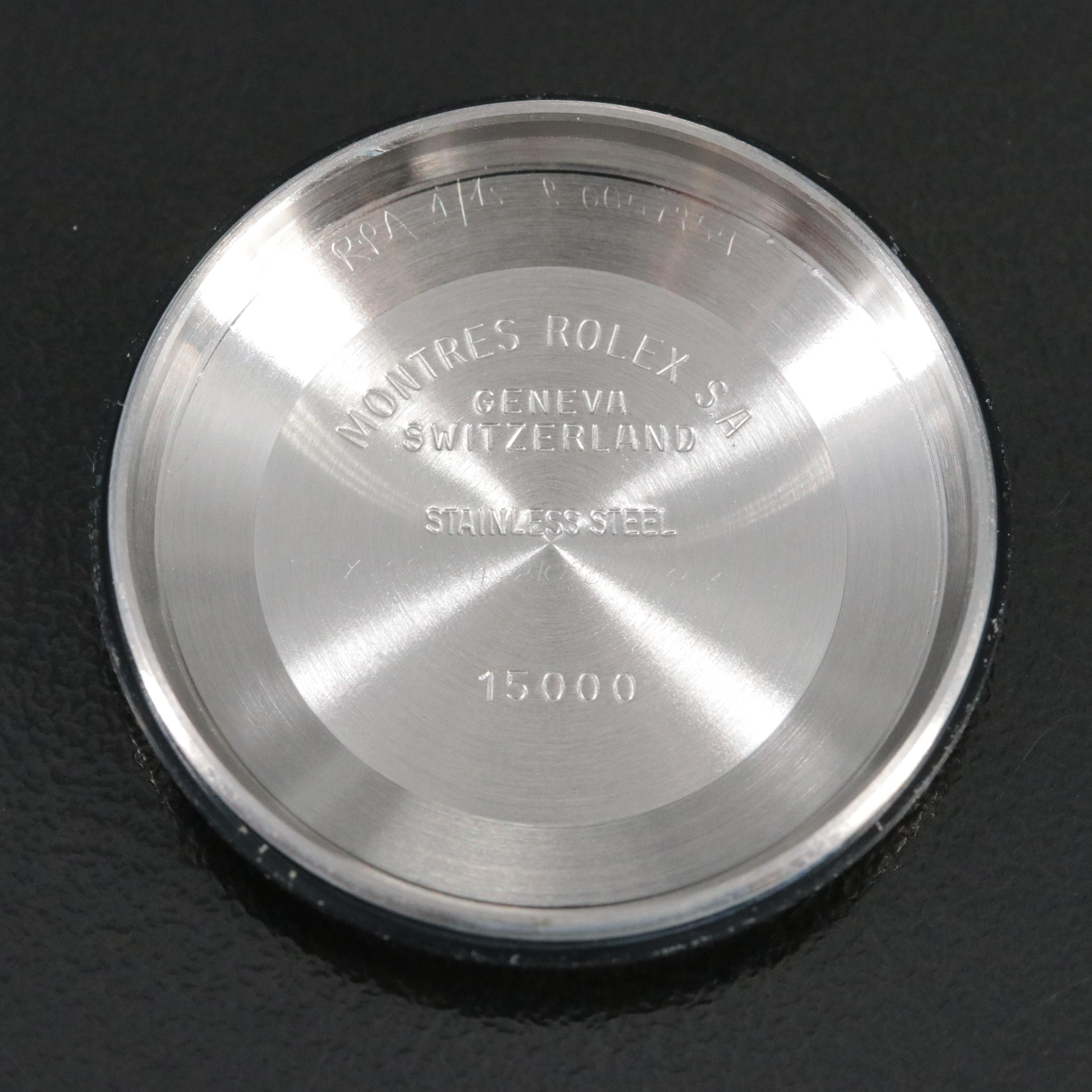 1987-1988 Rolex Oyster Perpetual Date Model 15053 Engine Turned Bezel Watch