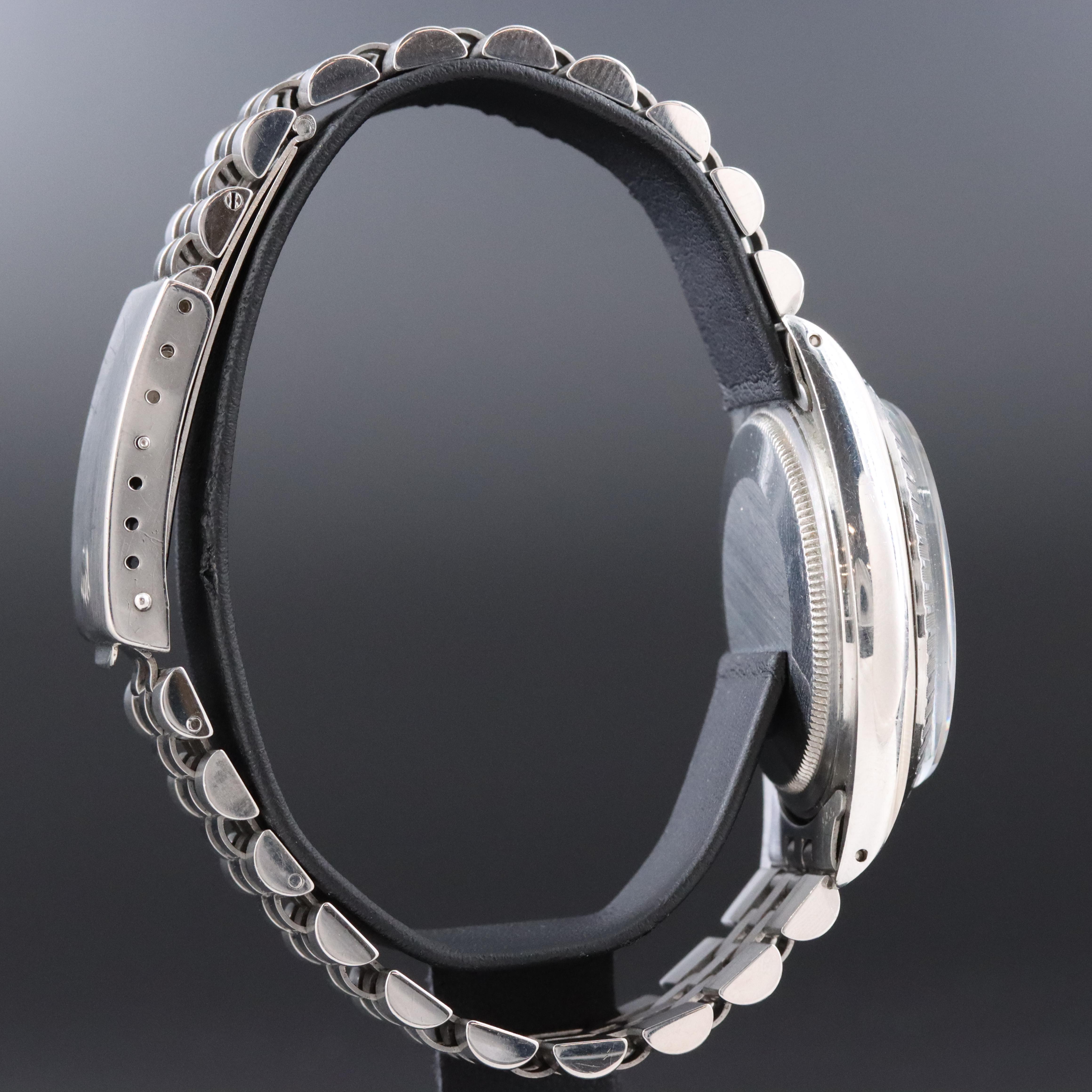 Rolex Datejust 16030 Engine Turned Bezel Silver 36mm Steel Automatic Watch 1984