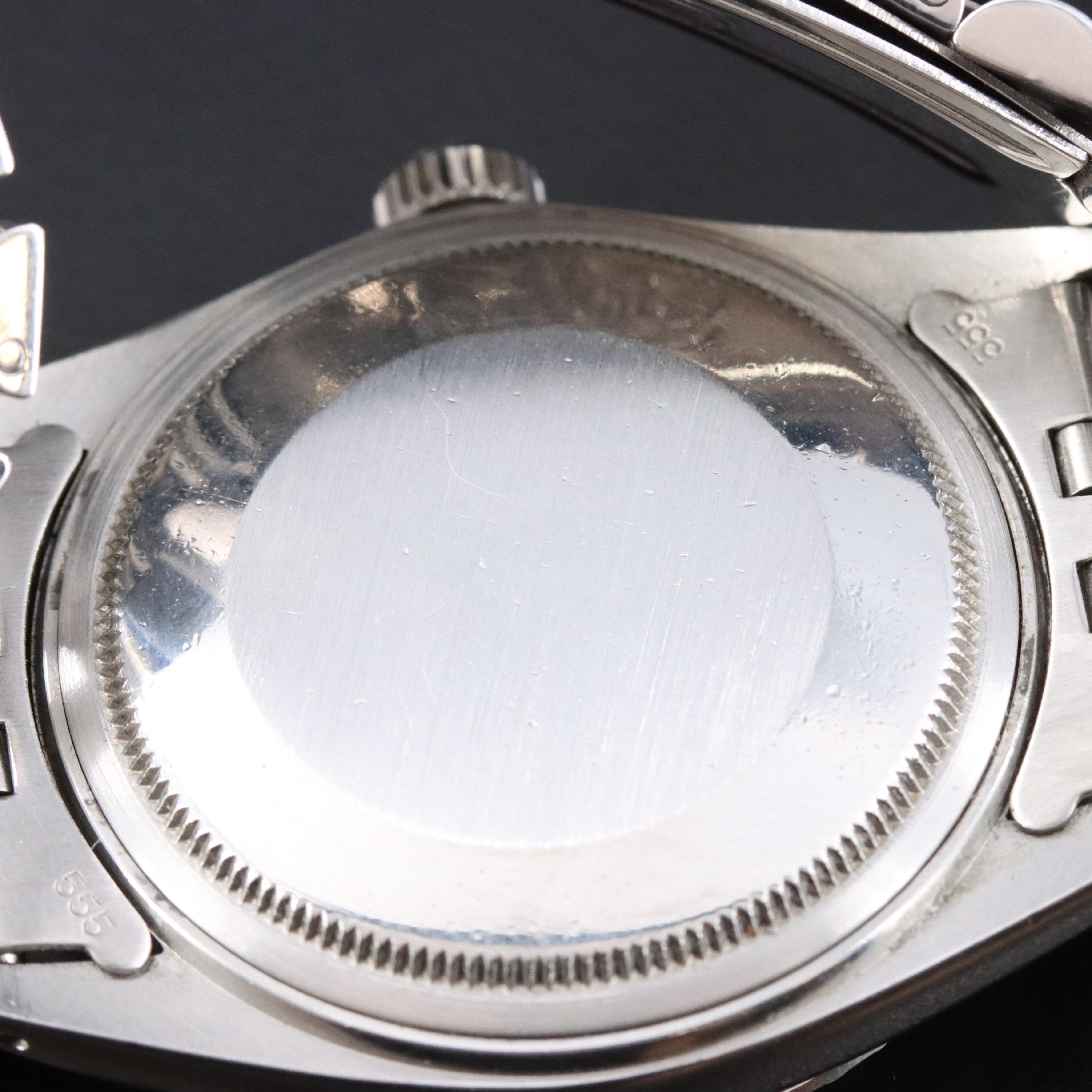 Rolex Datejust 16030 Engine Turned Bezel Silver 36mm Steel Automatic Watch 1984