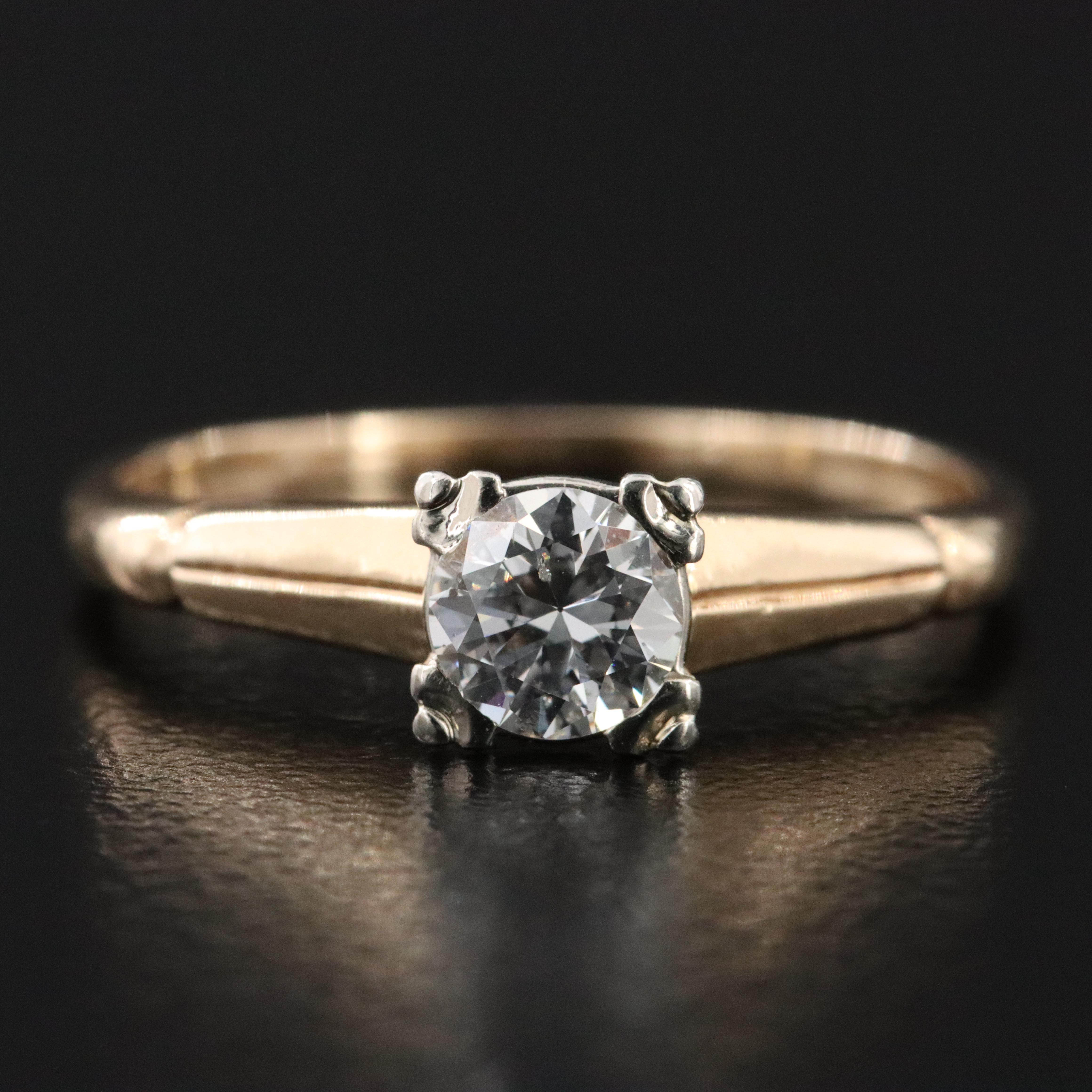 Vintage 14K 0.44 CT Diamond Solitaire Ring