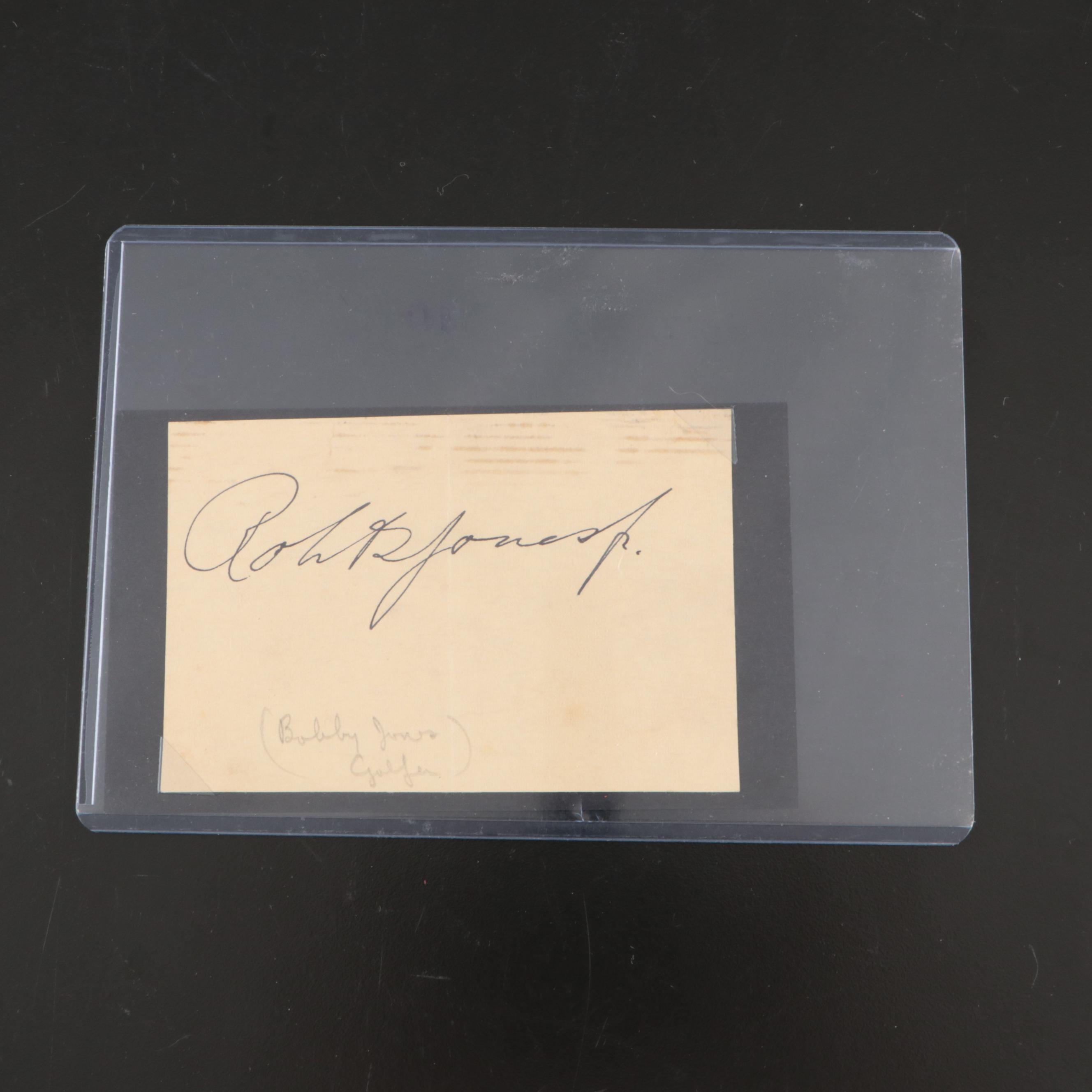 Bobby Jones Cut Signature Golf Card, JSA