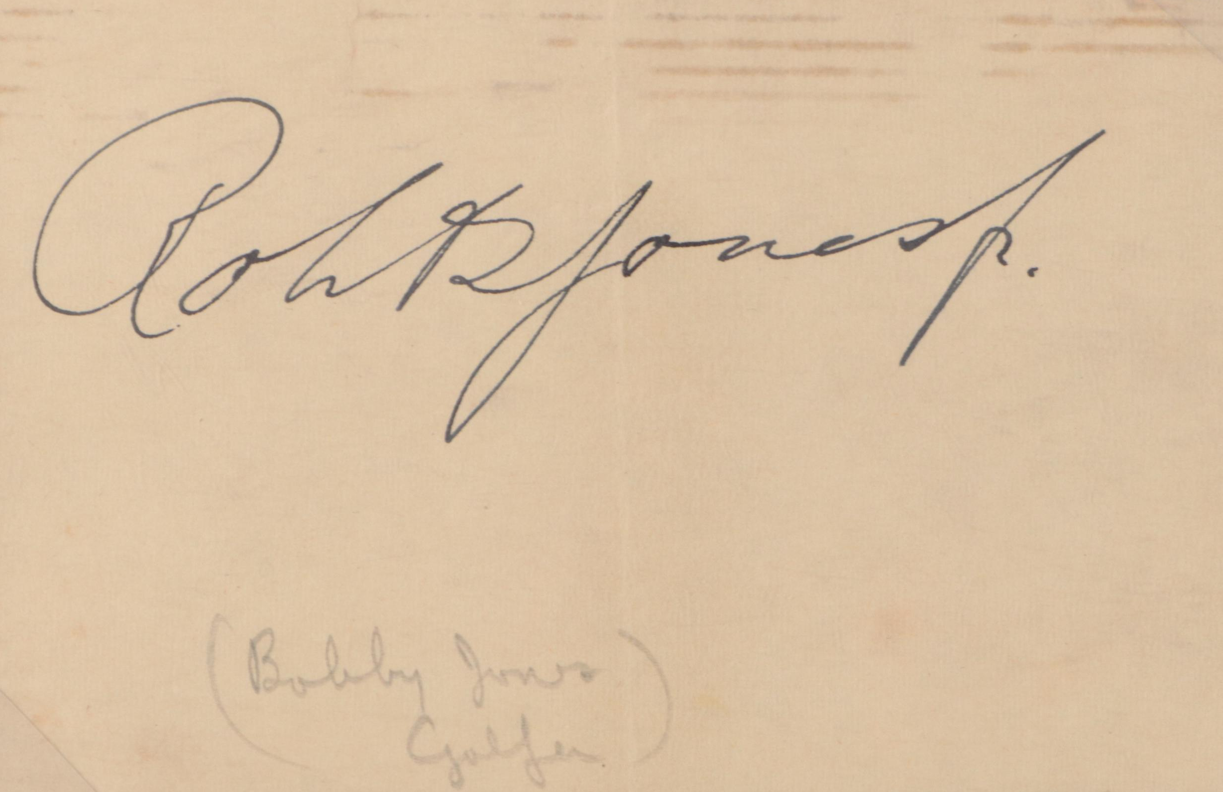 Bobby Jones Cut Signature Golf Card, JSA