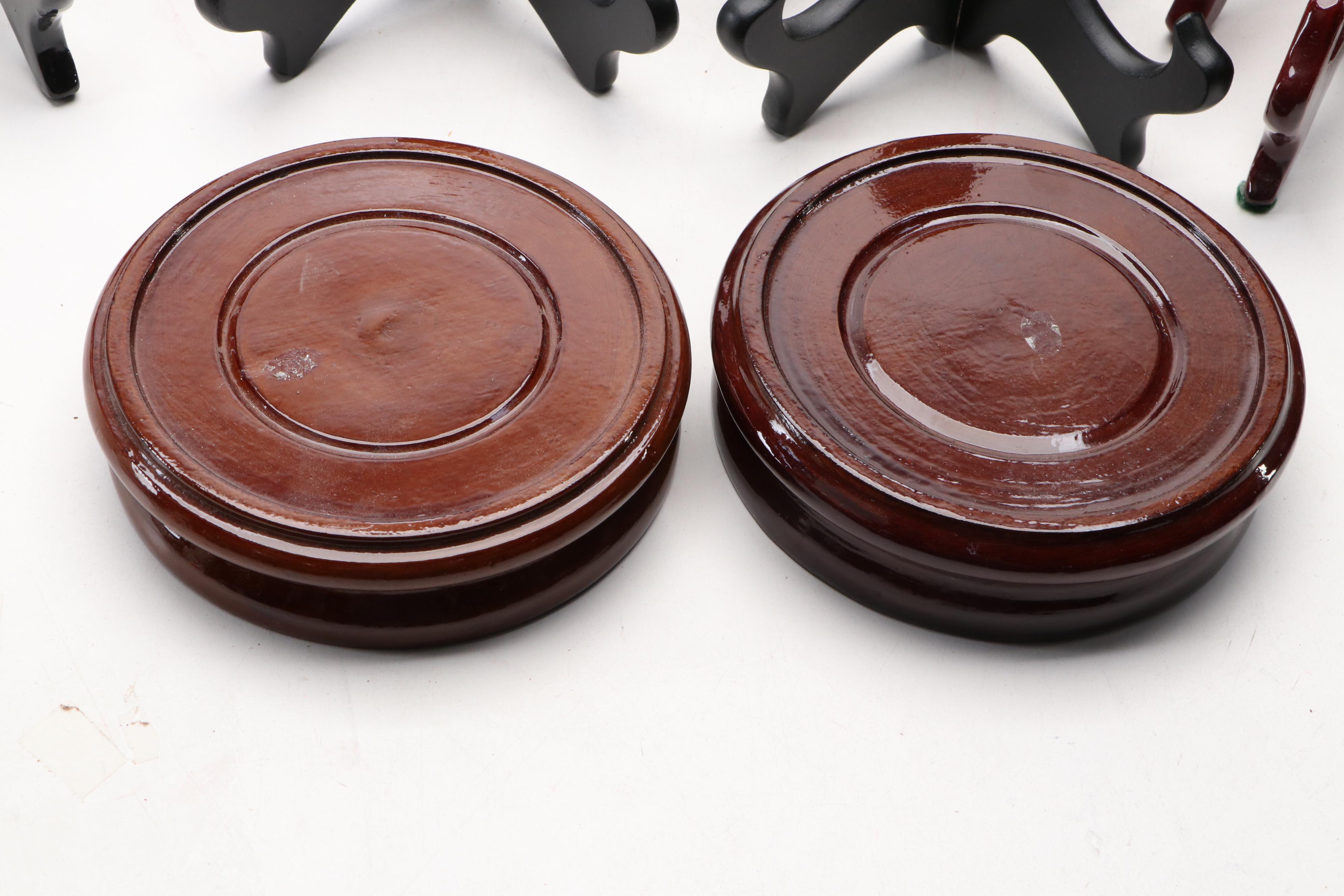 Chinese Carved Vase Stands and Plate Holders