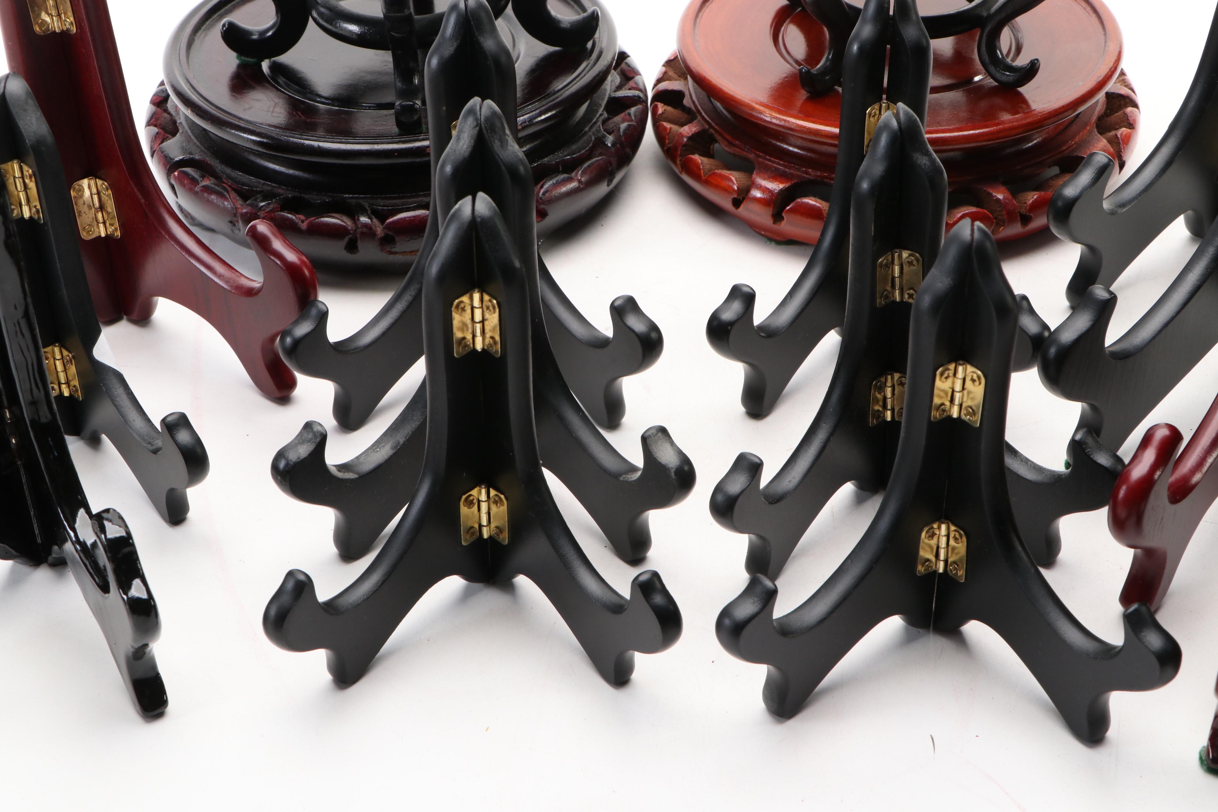 Chinese Carved Vase Stands and Plate Holders