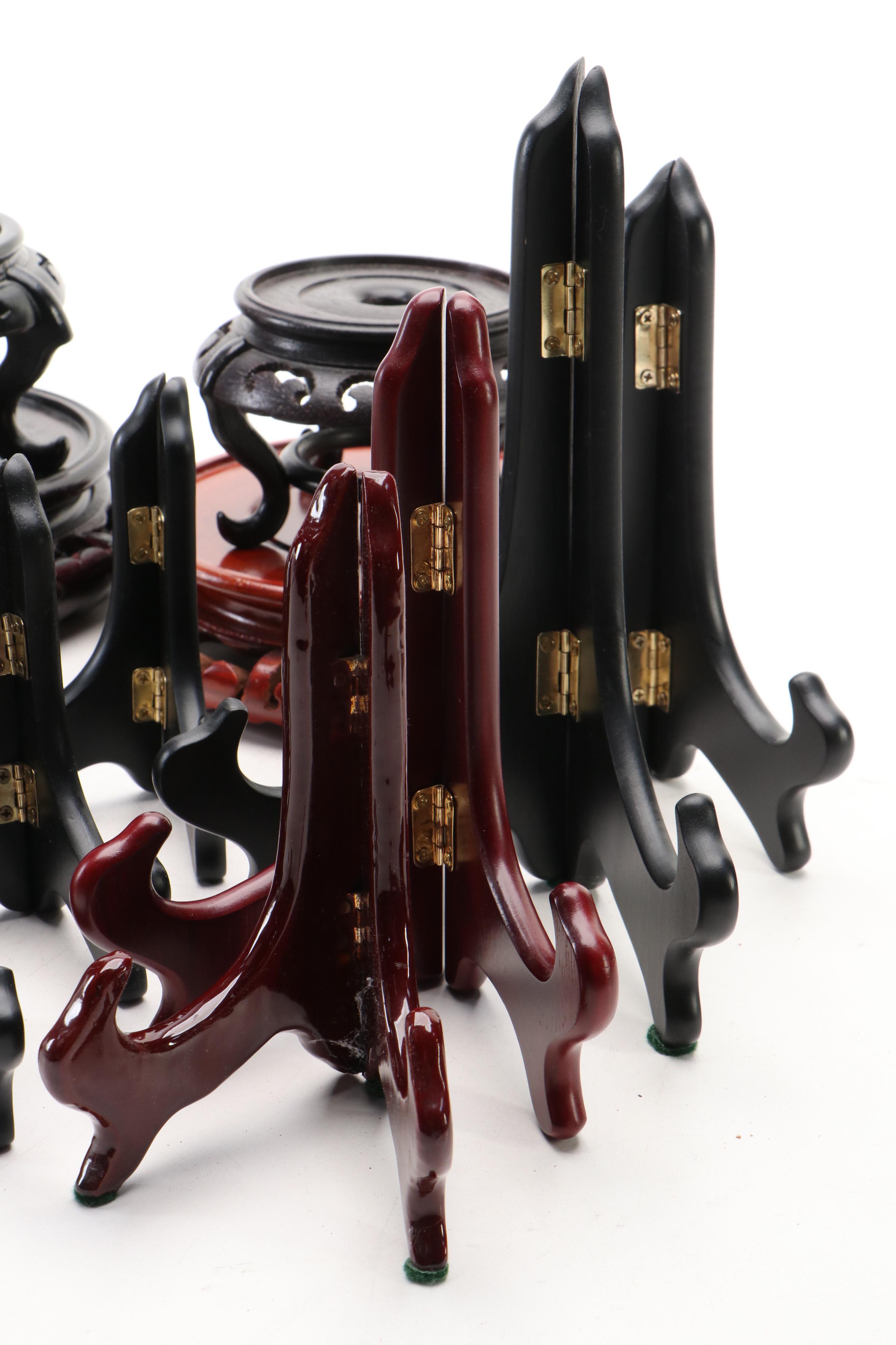 Chinese Carved Vase Stands and Plate Holders