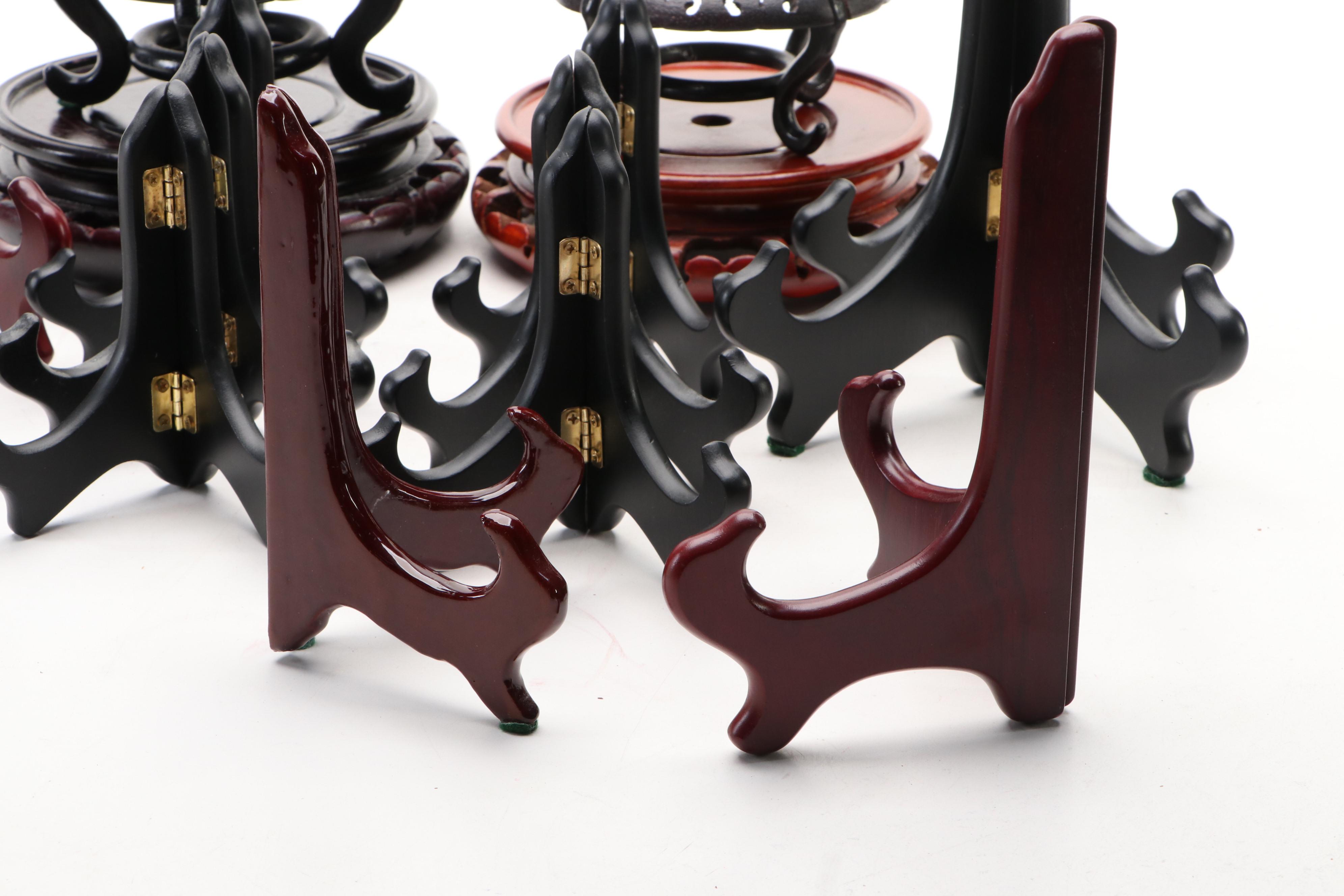 Chinese Carved Vase Stands and Plate Holders