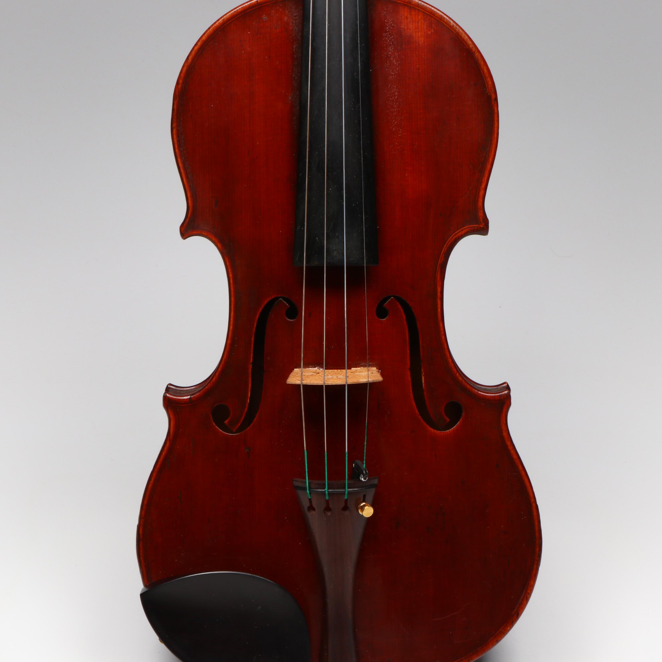 Eugen Gärtner Flame Maple and Ebony 4/4 Violin with Léon Bernardel Bow, 1898