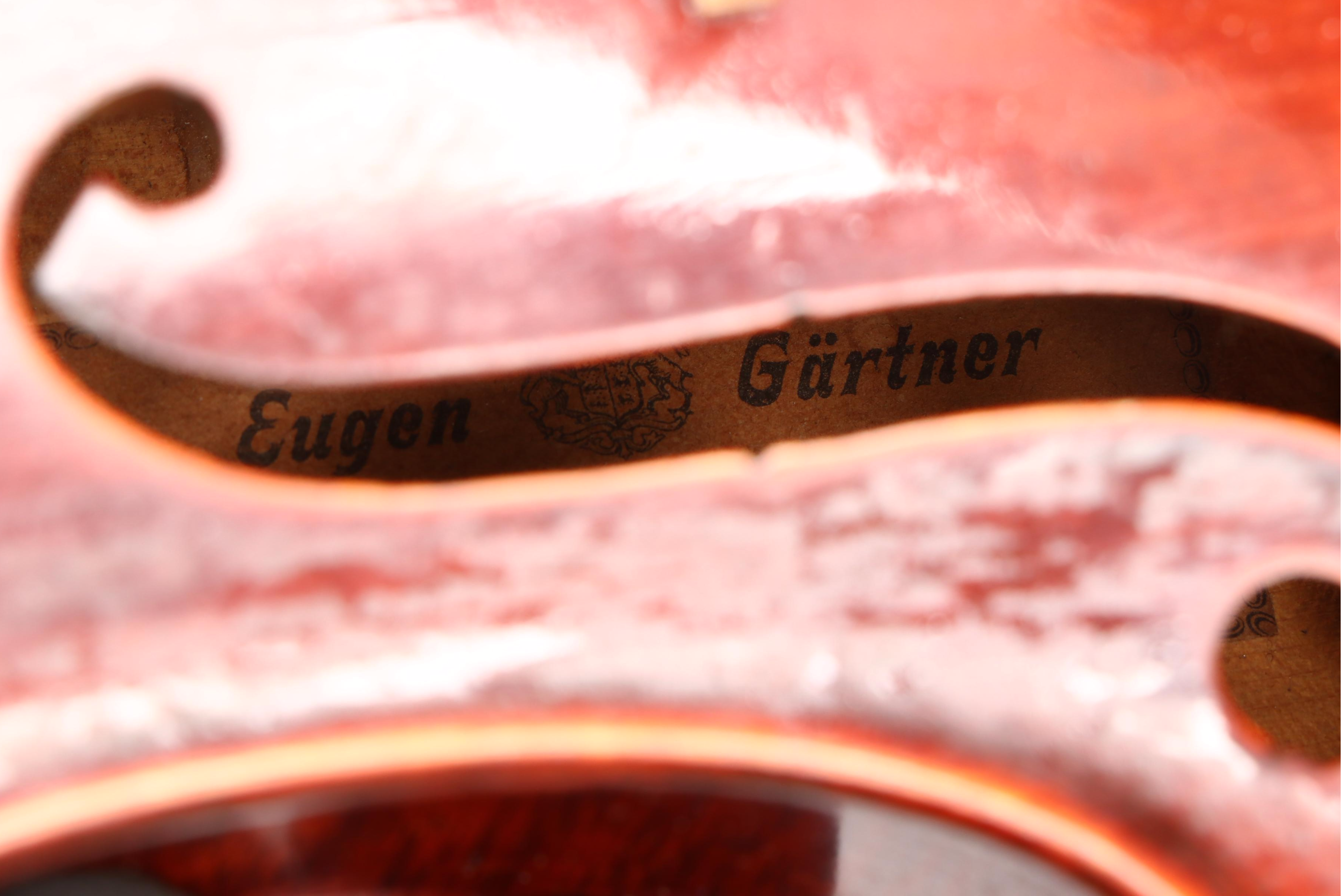 Eugen Gärtner Flame Maple and Ebony 4/4 Violin with Léon Bernardel Bow, 1898