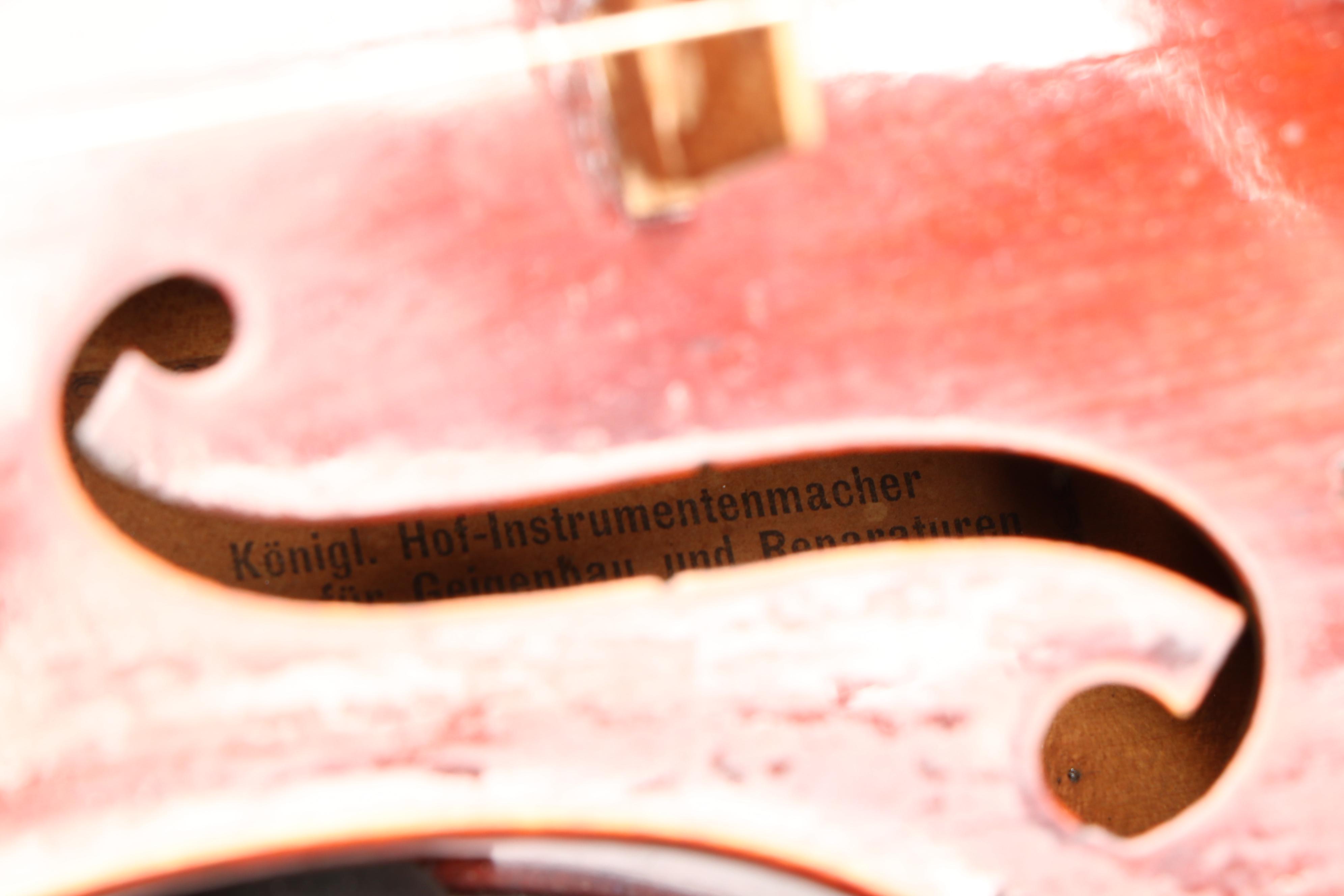 Eugen Gärtner Flame Maple and Ebony 4/4 Violin with Léon Bernardel Bow, 1898