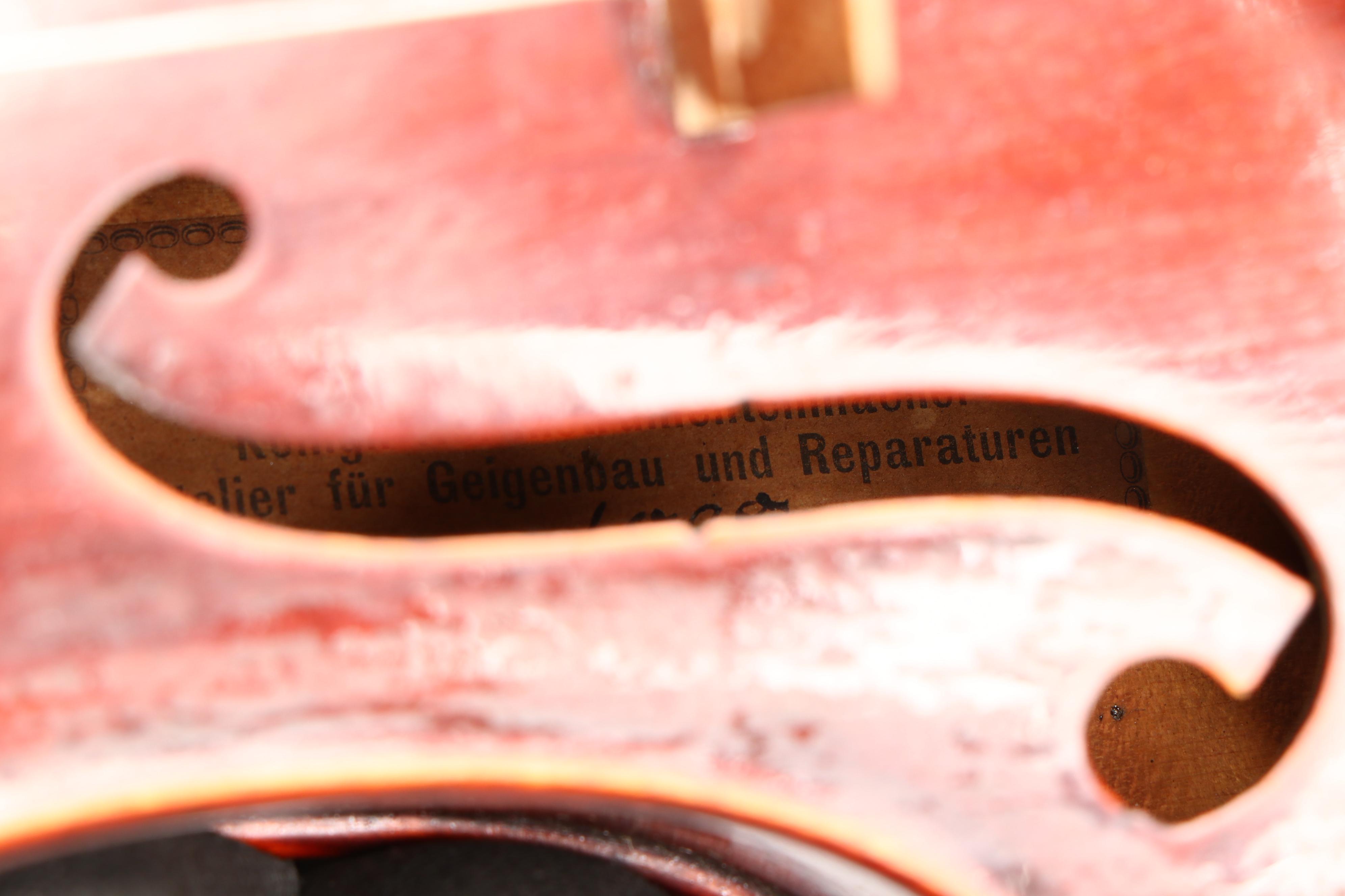 Eugen Gärtner Flame Maple and Ebony 4/4 Violin with Léon Bernardel Bow, 1898